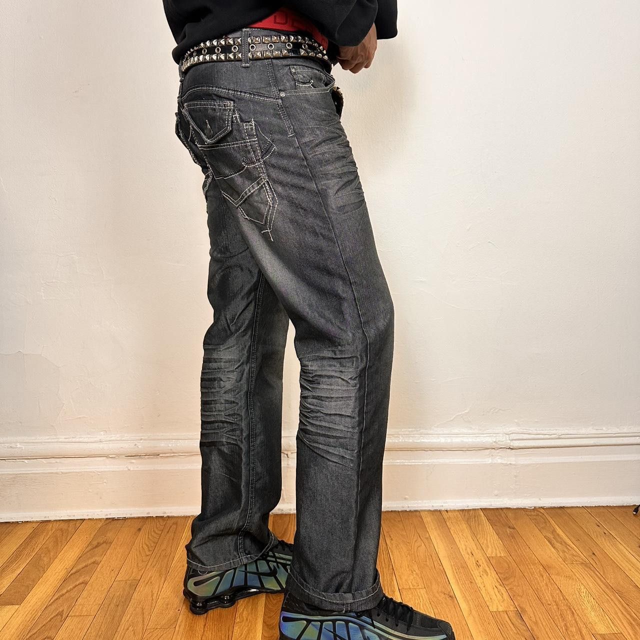 Vintage Vintage Champs Silver/Blue Denim Chambray Jeans _ 32x34" Size US 32 / EU 48 - 5 Thumbnail