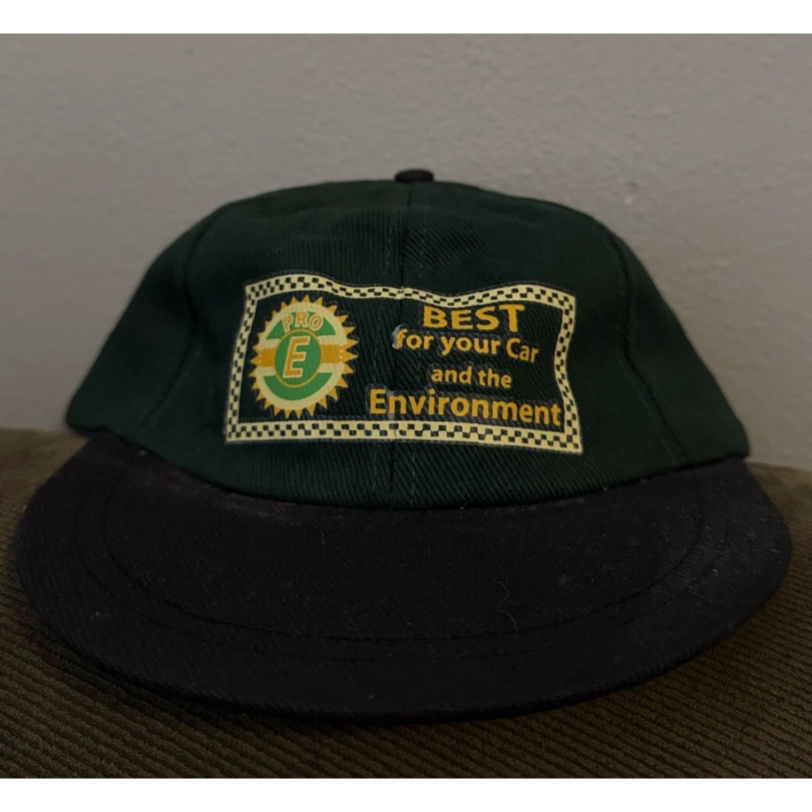 Vintage VINTAGE EcoFibre Baseball Cap Men Green NWT Leather Strap Back Hat Cars Theme One Size Size ONE SIZE - 2 Thumbnail