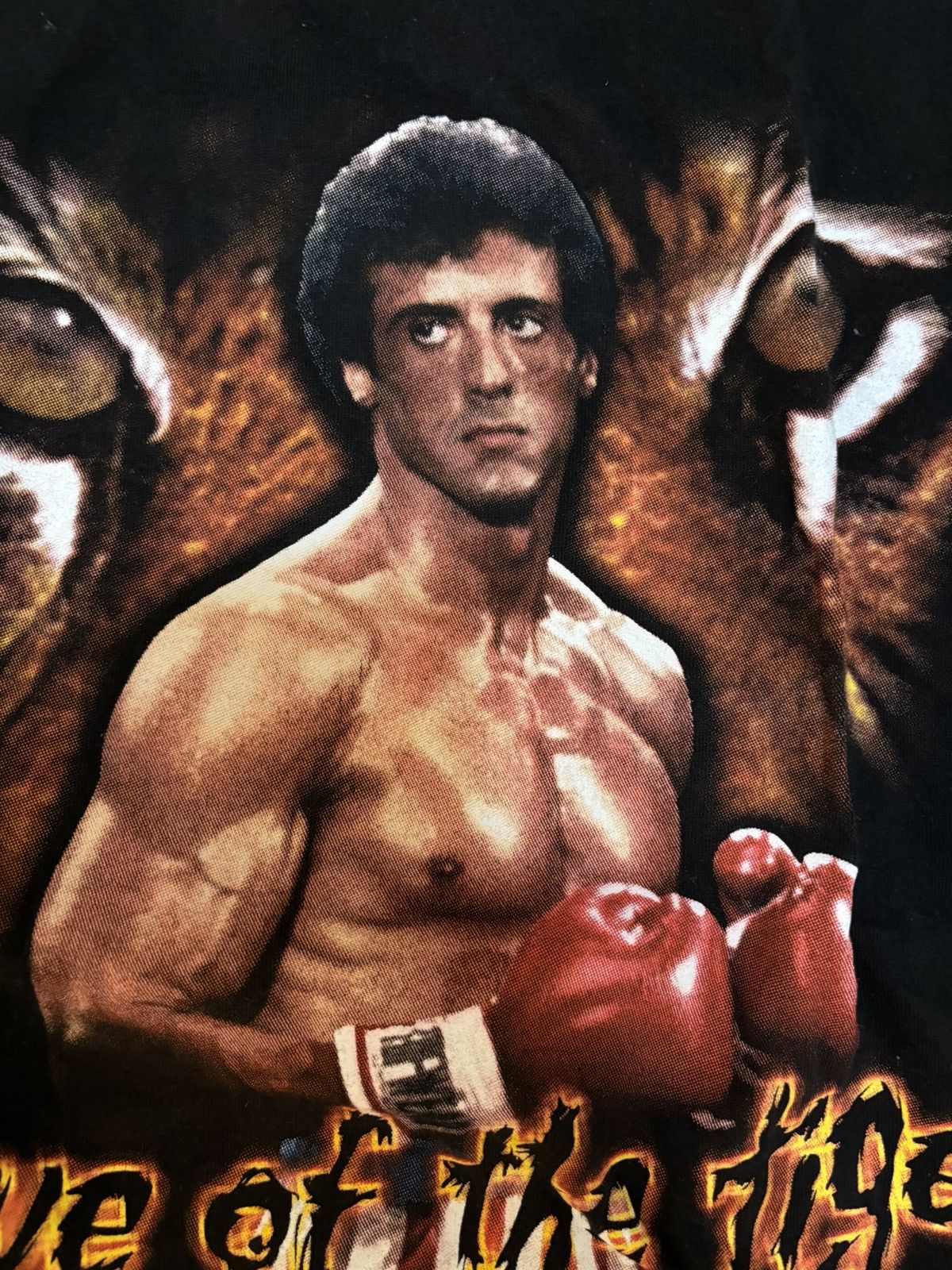 Vintage Rare Vintage Rocky Eye of the Tiger Stallone Movie Tee Size US XL / EU 56 / 4 - 11 Thumbnail