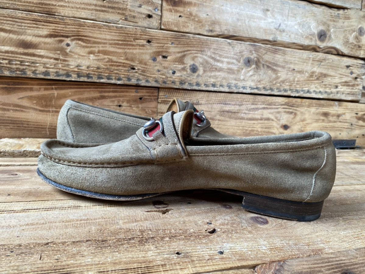 Gucci Gucci horsebit 3 stripes suede gray loafers sz uk 11D Size US 12 / EU 45 - 13 Thumbnail