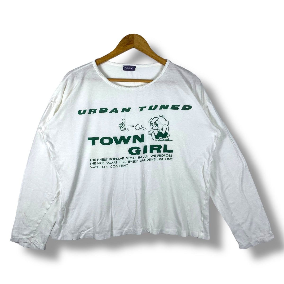 Vintage Vintage 80's TOWN GIRL Urban Tuned Longsleeve Graphic Tee Size L / US 10 / IT 46 - 1 Thumbnail