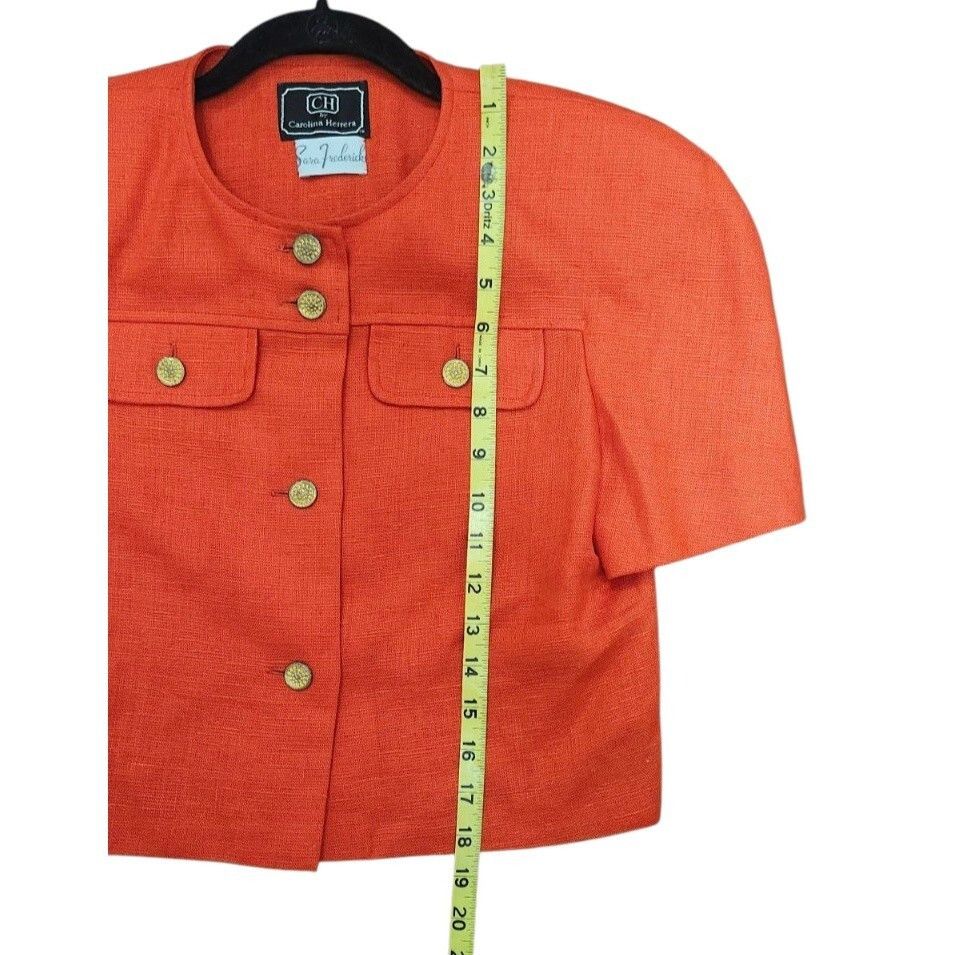 Carolina Herrera VINTAGE 80s CAROLINA HERRERA Designer suit Linen Size 6 Size M / US 6-8 / IT 42-44 - 13 Thumbnail