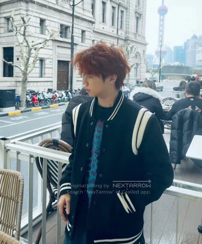 Saint Laurent Paris black and white patchwork baseball jacket. Size US L / EU 52-54 / 3 - 7 Thumbnail