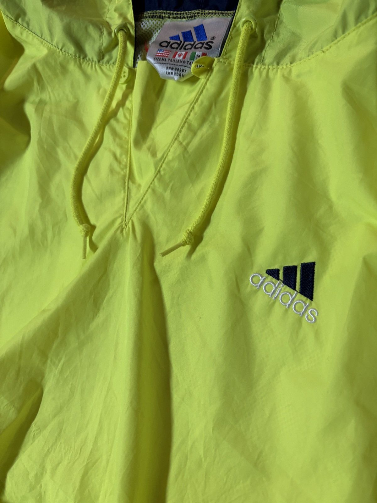 Adidas Vintage 90s Adidas Pullover Windbreaker Jacket Void Yellow Size US XL / EU 56 / 4 - 2 Thumbnail