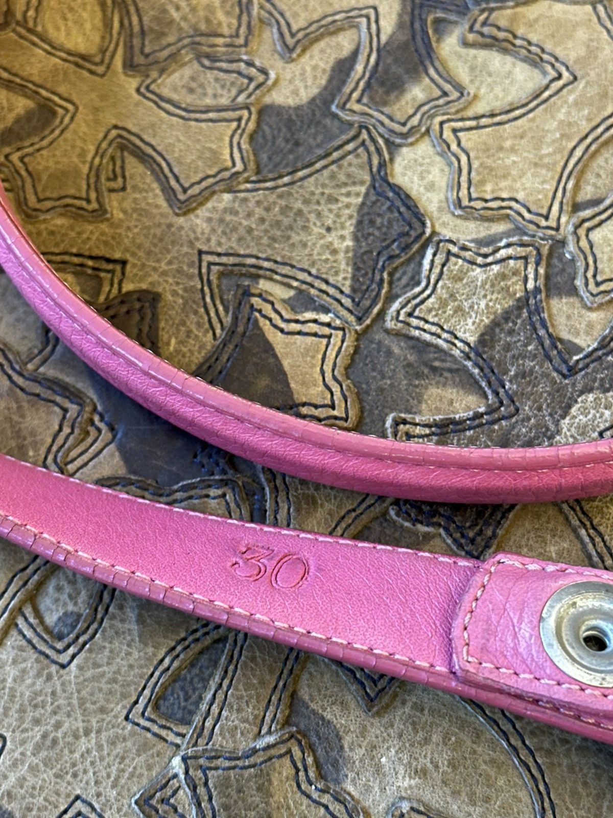 Chrome Hearts CHROME HEARTS MINI PINK OVAL BELT SZ 30 Size 30 - 4 Thumbnail