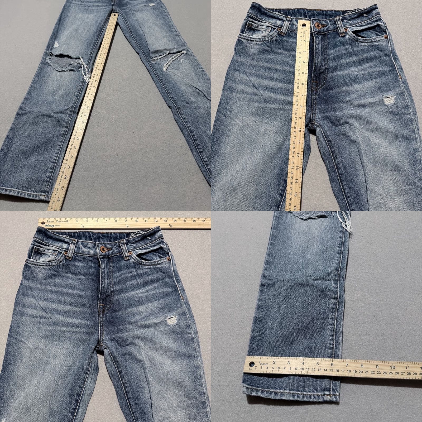Buffalo David Bitton Buffalo Jeans Blue Distressed Jayden Straight 25x28 Women Denim Modern 90s City N/A Size 42" / US 20 - 9 Thumbnail