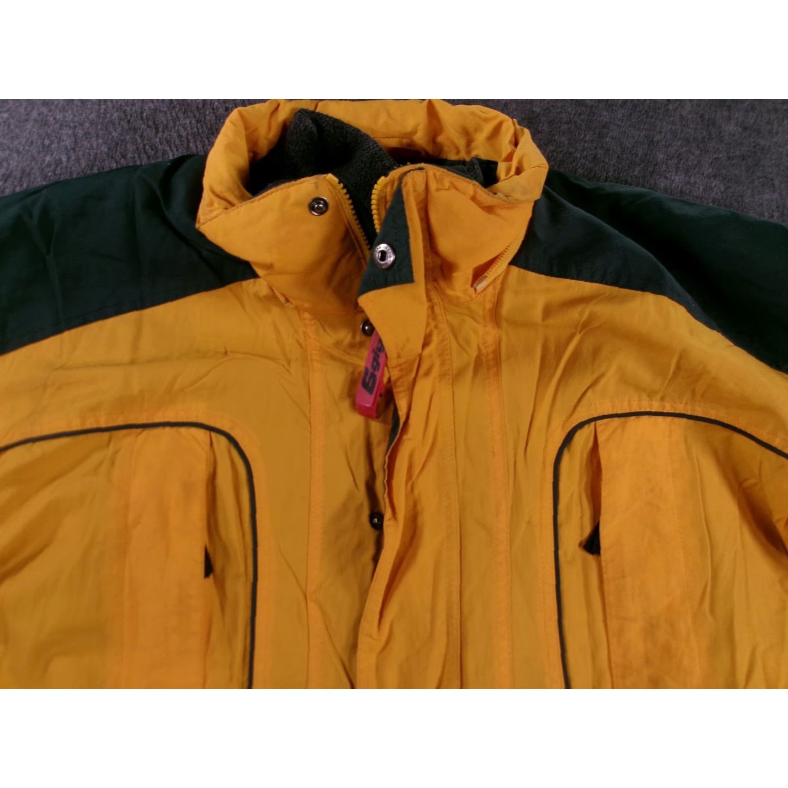 Vintage Gerry Jacket Mens L Yellow Green Hooded Parka Fleece Lined Winter Coat Zip Size US L / EU 52-54 / 3 - 2 Thumbnail