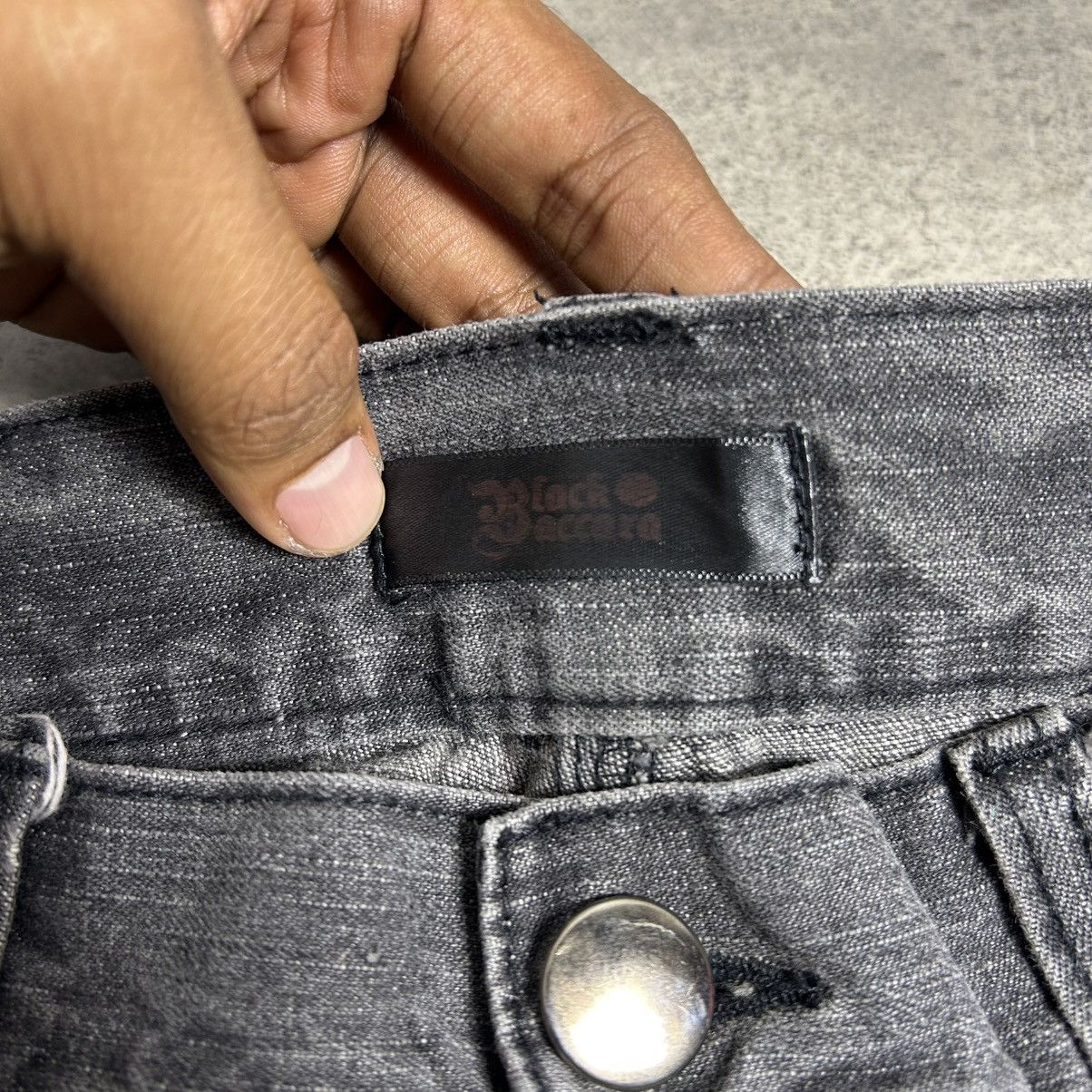 BUFFALO BOBS Black Baccara Multizipper Distressed Bondage Flare Jeans Size US 30 / EU 46 - 7 Thumbnail