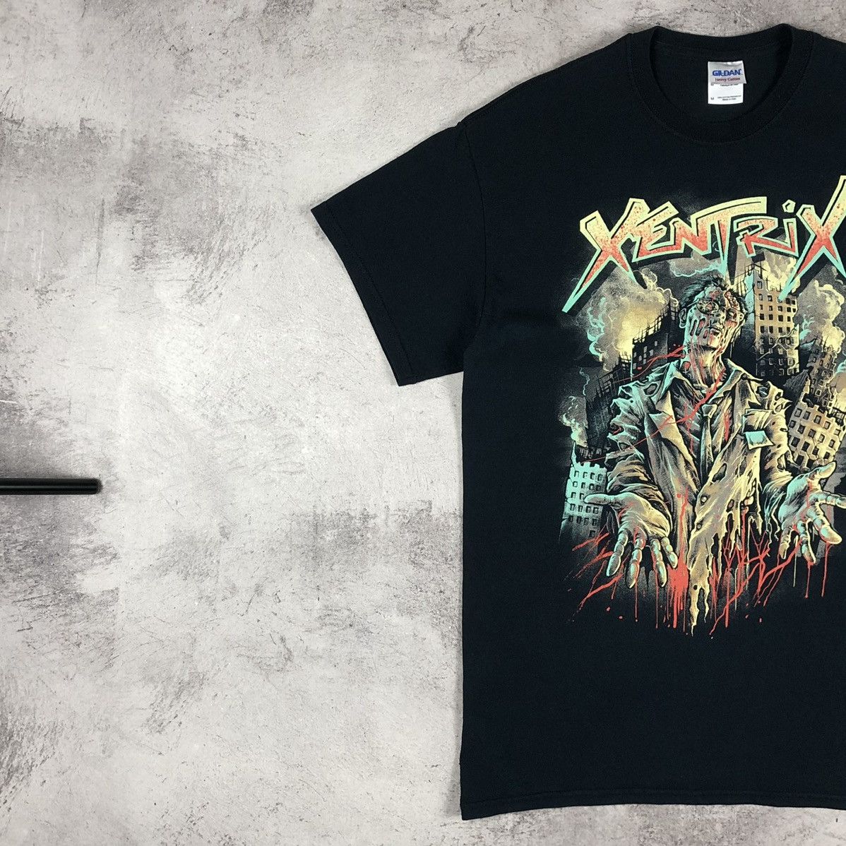 Vintage Vintage Xentrix Keep Smiling While You Die Graphic Metal Tee Size US M / EU 48-50 / 2 - 8 Thumbnail