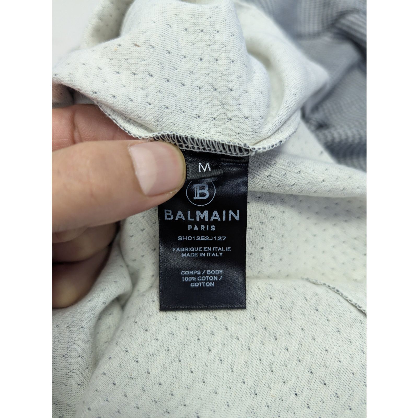 Balmain o1rshd1 Q.3 / Houndstooth Maglia Short Sleeve T-Shirt Grey Size US M / EU 48-50 / 2 - 18 Thumbnail