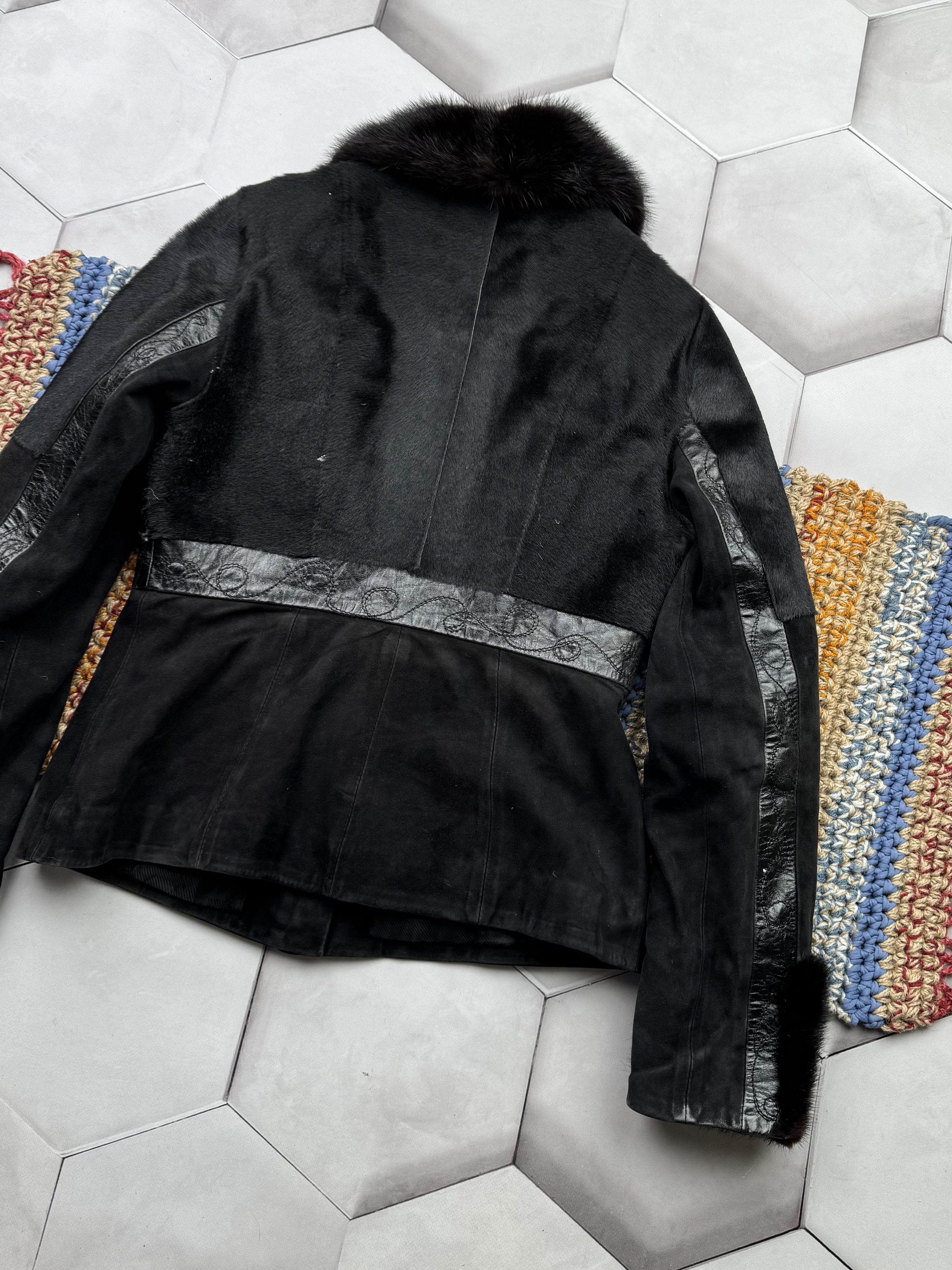 Japanese Brand Vintage Suede/Real Fur Cropped Jacket (E4) Size XS / US 0-2 / IT 36-38 - 10 Thumbnail