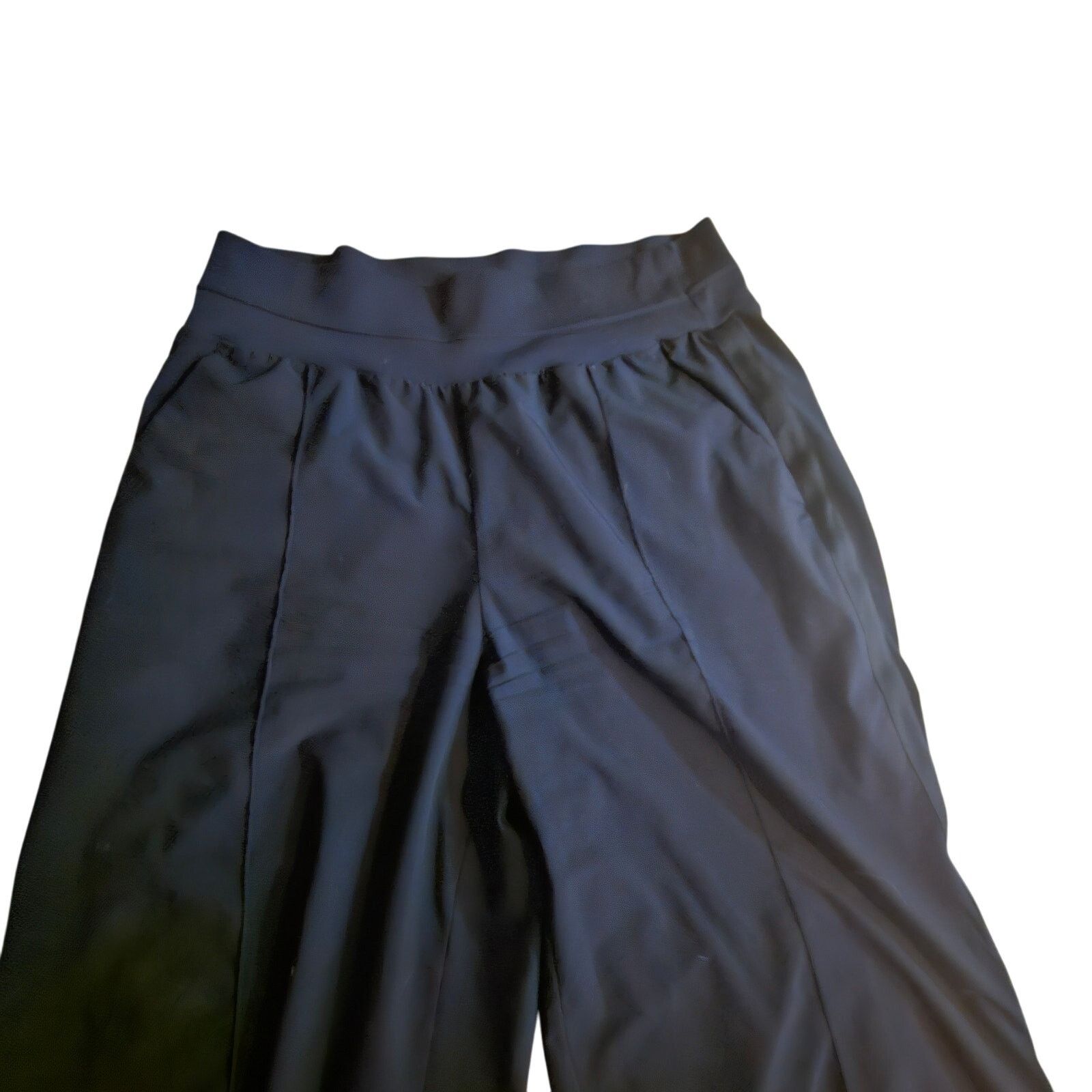 Athleta Athleta Black Wide Leg Yoga Pants | Size 10 | Flow & Comfort Size 32" / US 10 / IT 46 - 2 Thumbnail