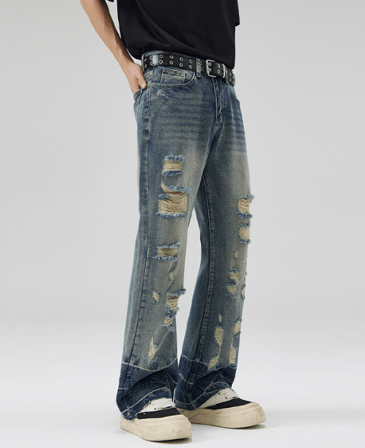 Japanese Brand American high street baggy ripple jeans y2k Size US 32 / EU 48 - 3 Thumbnail
