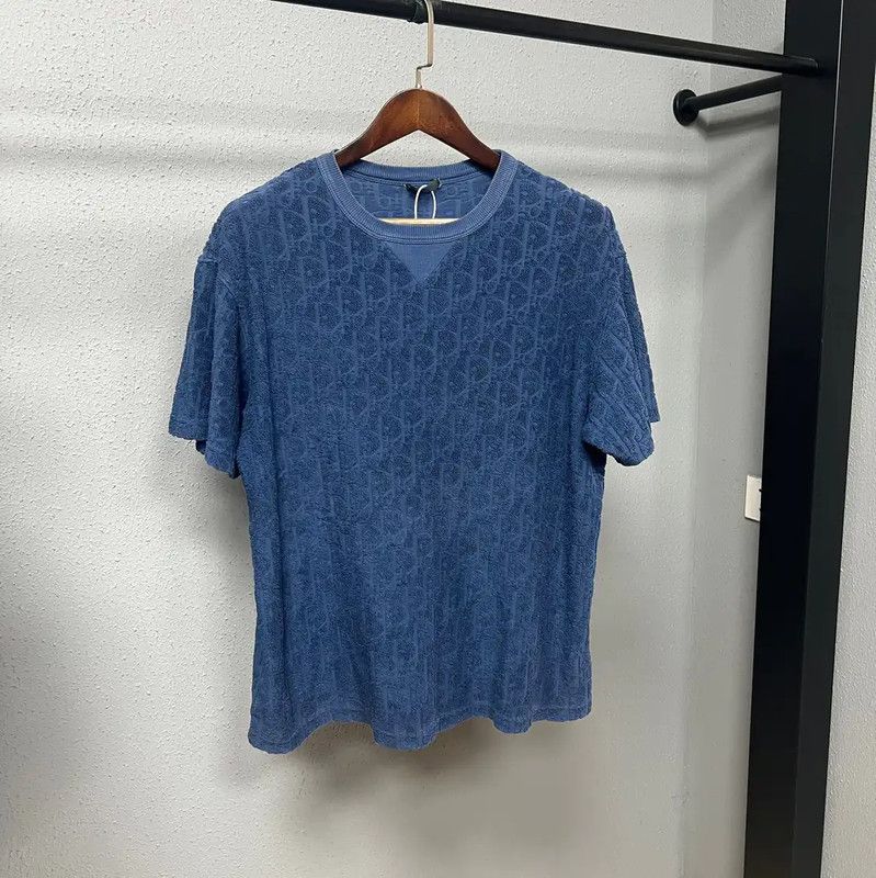 Dior Dior Blue Cotton Men's T-Shirt 0089 Size US L / EU 52-54 / 3 - 1 Thumbnail