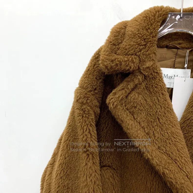 Max Mara Max Mara Dark Brown Teddy Alpaca Wool Collar Double Breast Size M / US 6-8 / IT 42-44 - 3 Thumbnail