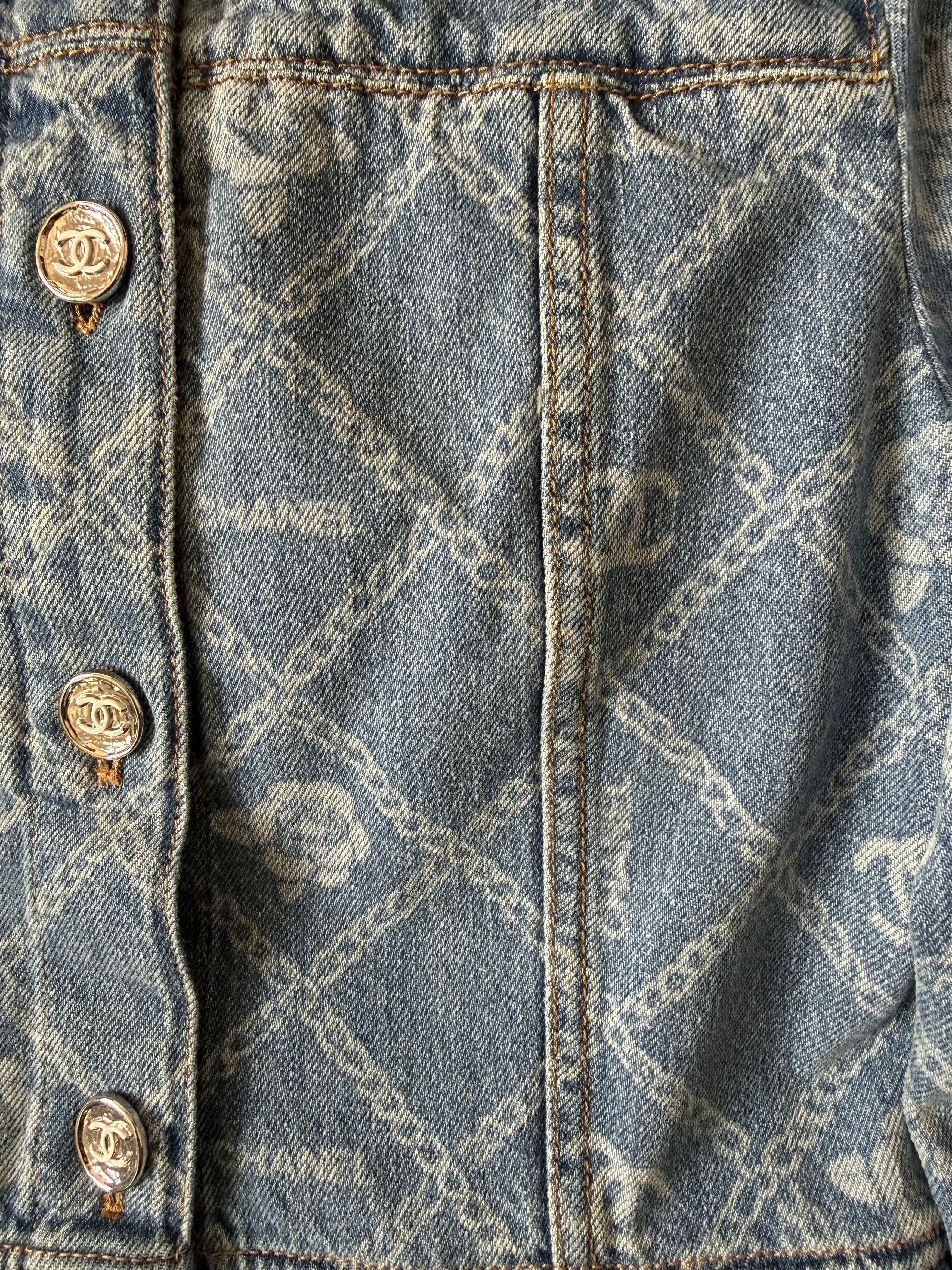 Chanel Chanel 23A CC Camelia Peplum Denim Jacket 34 Size XS / US 0-2 / IT 36-38 - 8 Thumbnail
