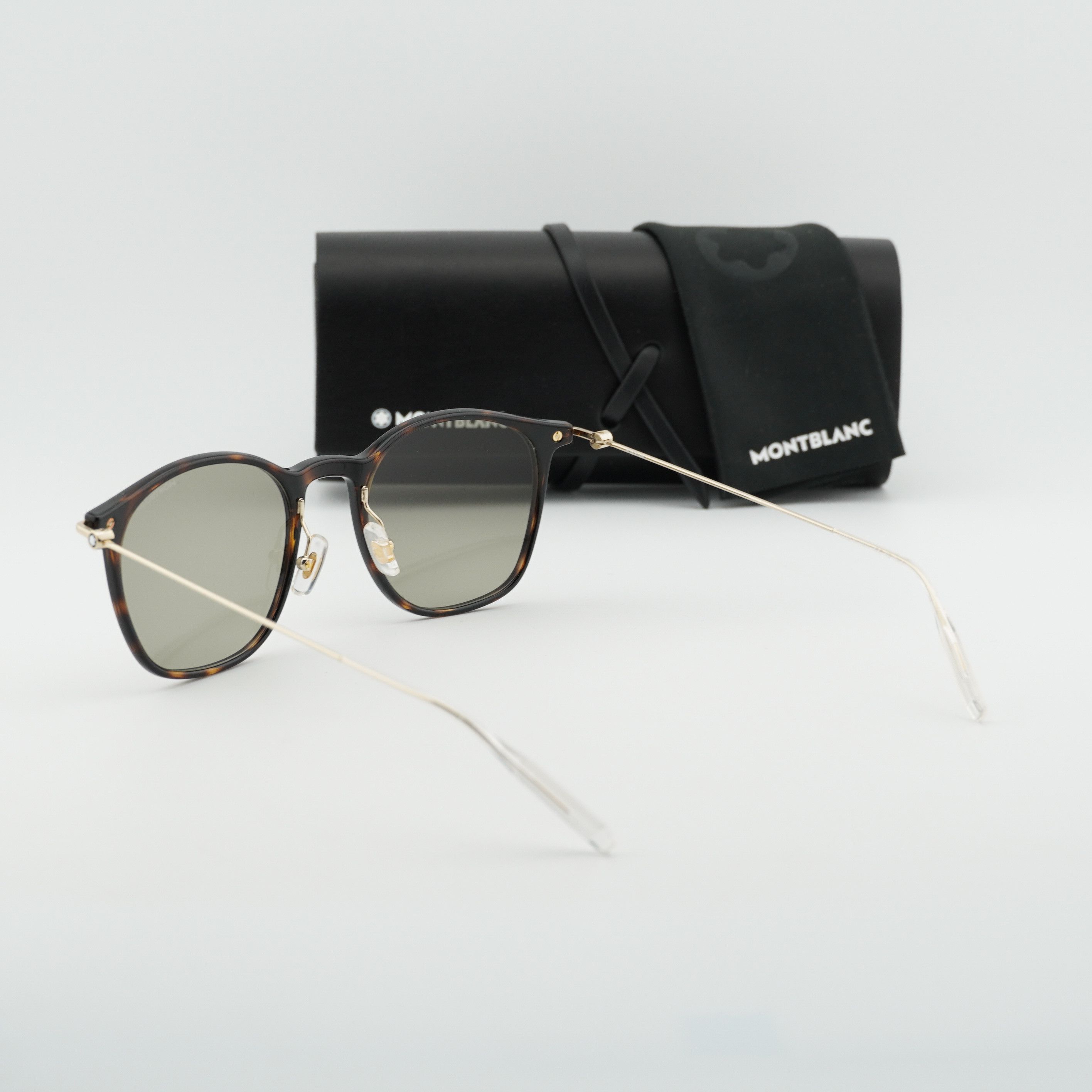 Montblanc Montblanc MB0098S 012 Sunglasses Havana/Gold Square Frame Size ONE SIZE - 11 Thumbnail
