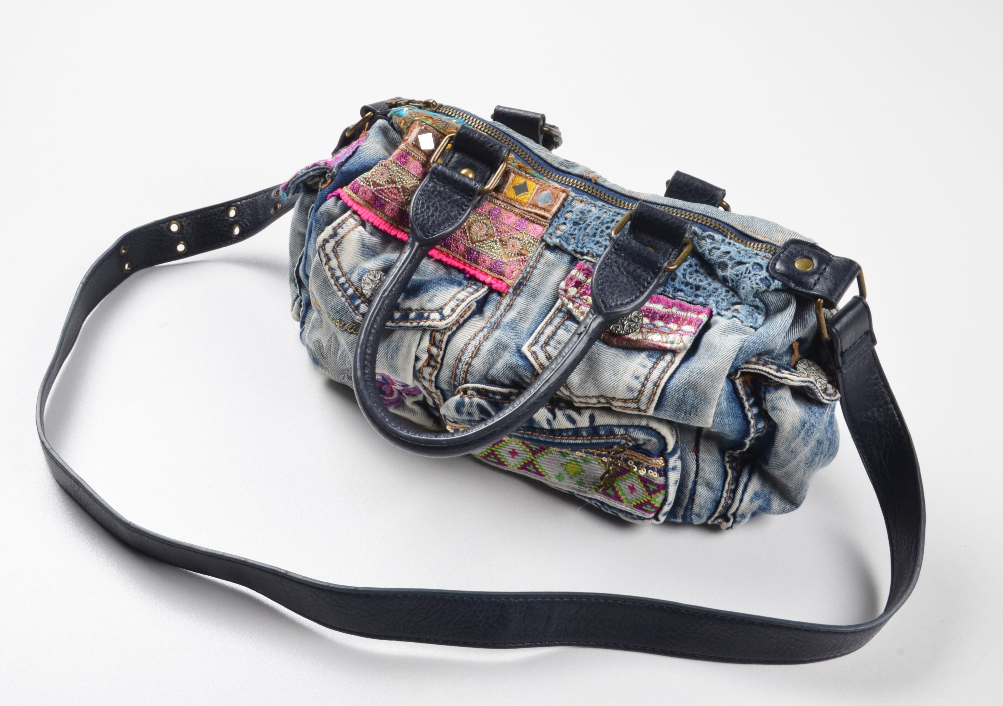 Desigual Desigual Y2K Boho Patchwork Denim Shoulder Crossbody Bag Size ONE SIZE - 3 Thumbnail