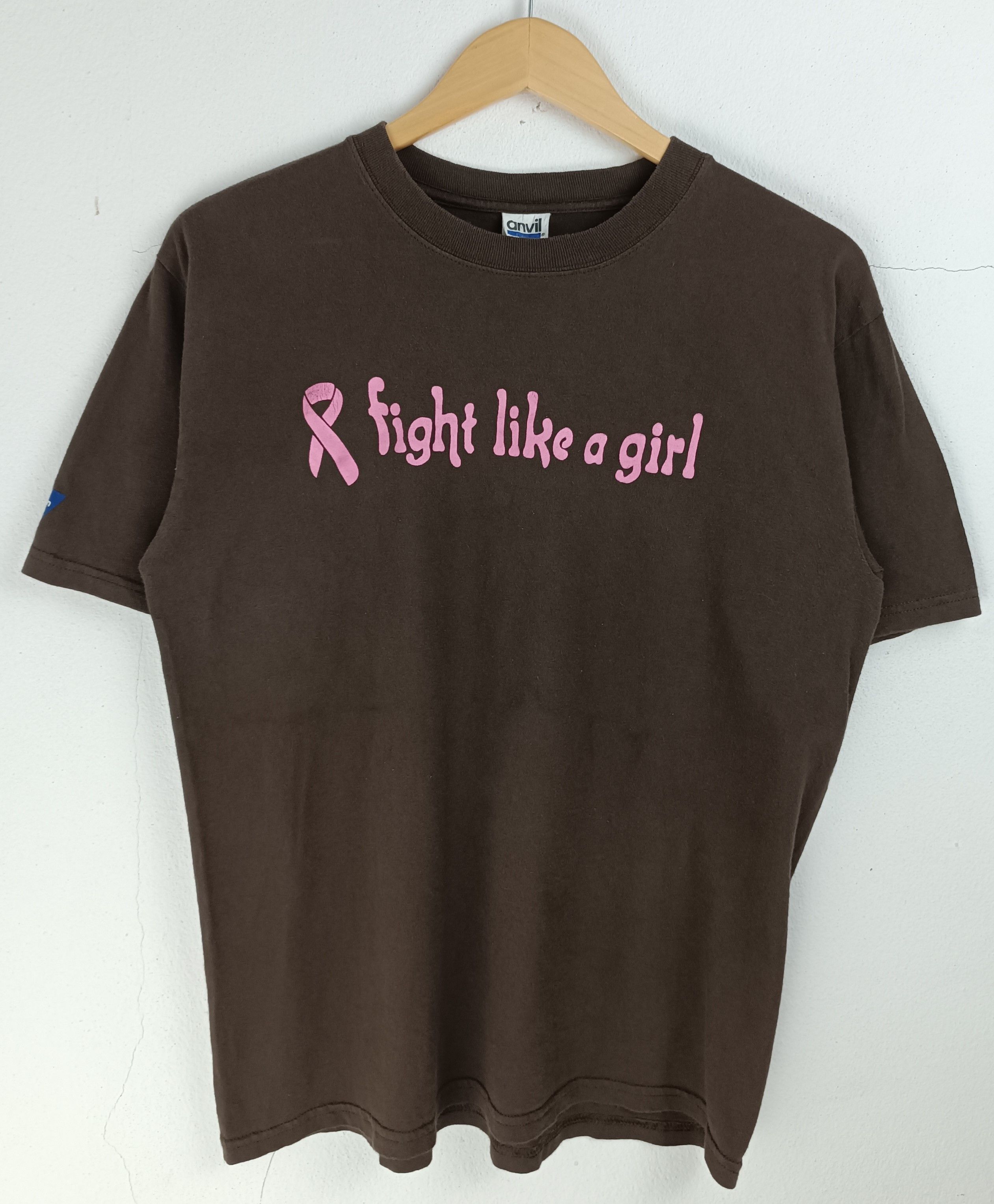 VINTAGE Y2K FIGHT LIKE A GIRL TEE ADULT HUMOR CANCER