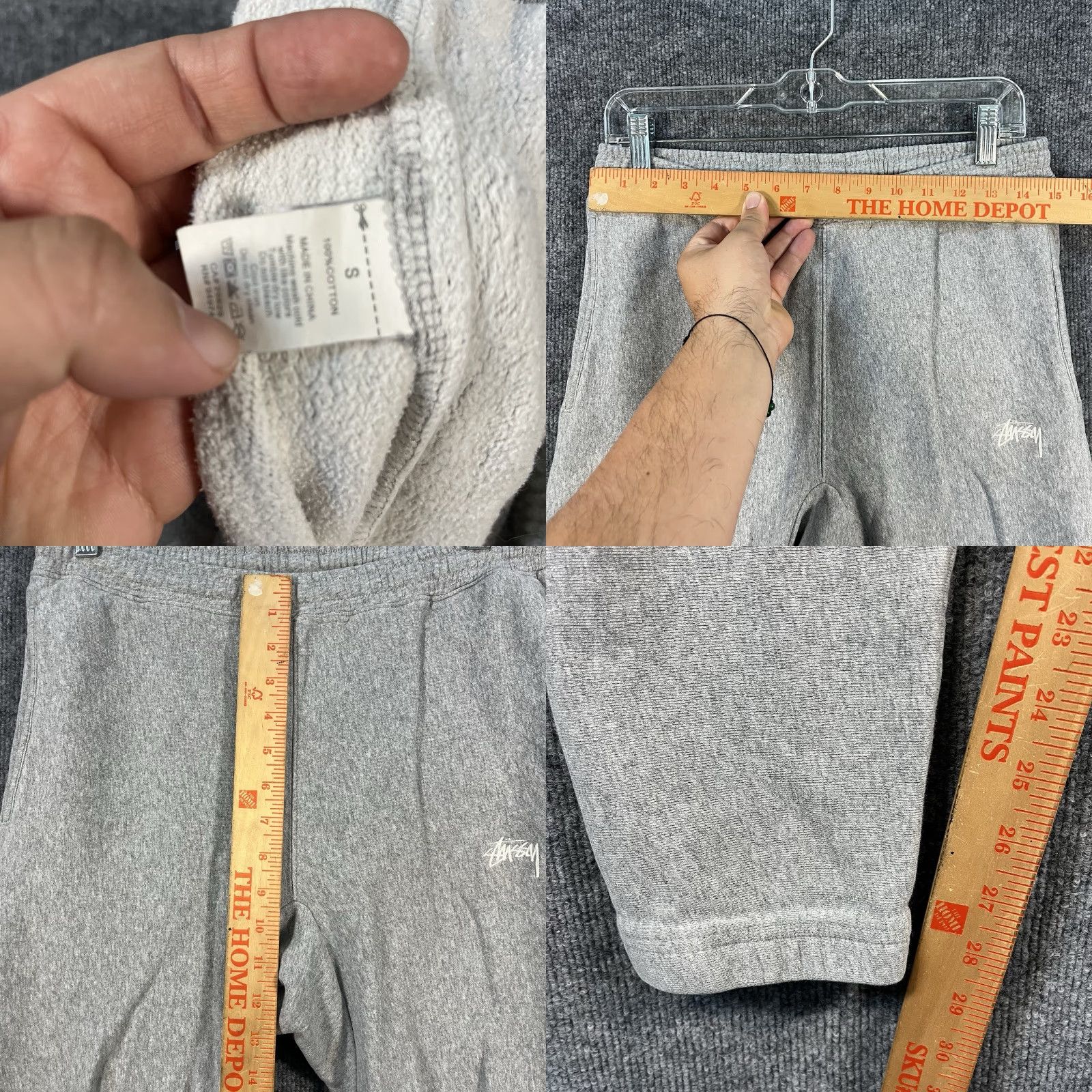 Logo 7 Stussy Sweatpants Joggers Mens S Gray Fleece Logo Embroidered Cuffed Vintage Stussy Logo Sweatpants S Mens Gray Fleece Cotton Size US 29 - 8 Thumbnail