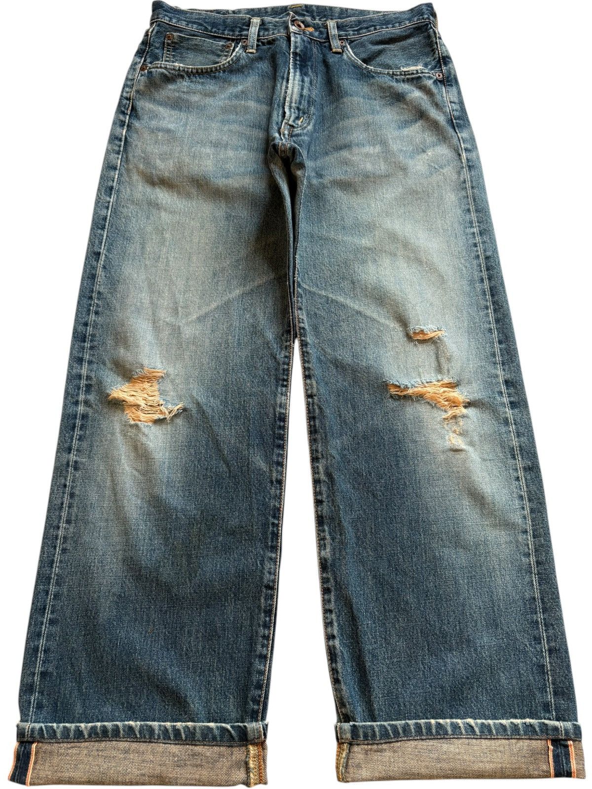Edwin × Japanese Brand Vintage Japanese Edwin 505x Selvedge Mud Wash Baggy Jeans Size US 31 - 1 Thumbnail