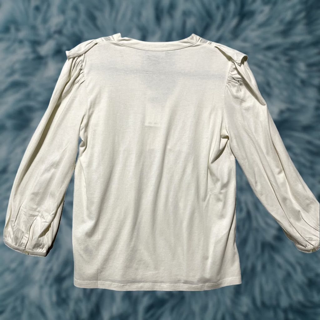 Ralph Lauren Lauren Ralph Top Womens S Ivory Cream Ruffle Victorian Coquette Boho Chic NEW Size S / US 4 / IT 40 - 1 Thumbnail