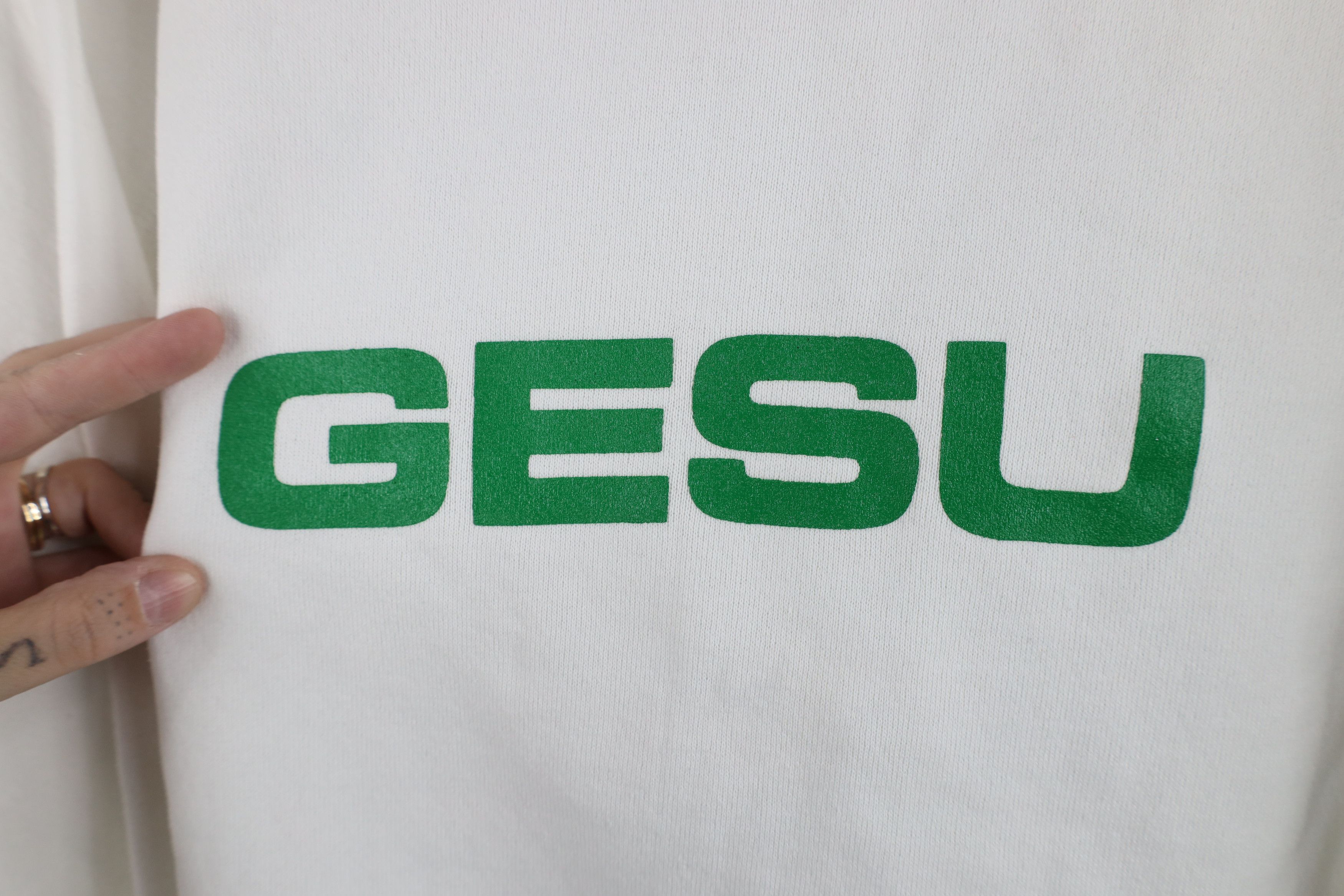 Vintage Vintage 90s Italian Italy GESU Jesus Crewneck Sweatshirt USA Size US XL / EU 56 / 4 - 4 Thumbnail