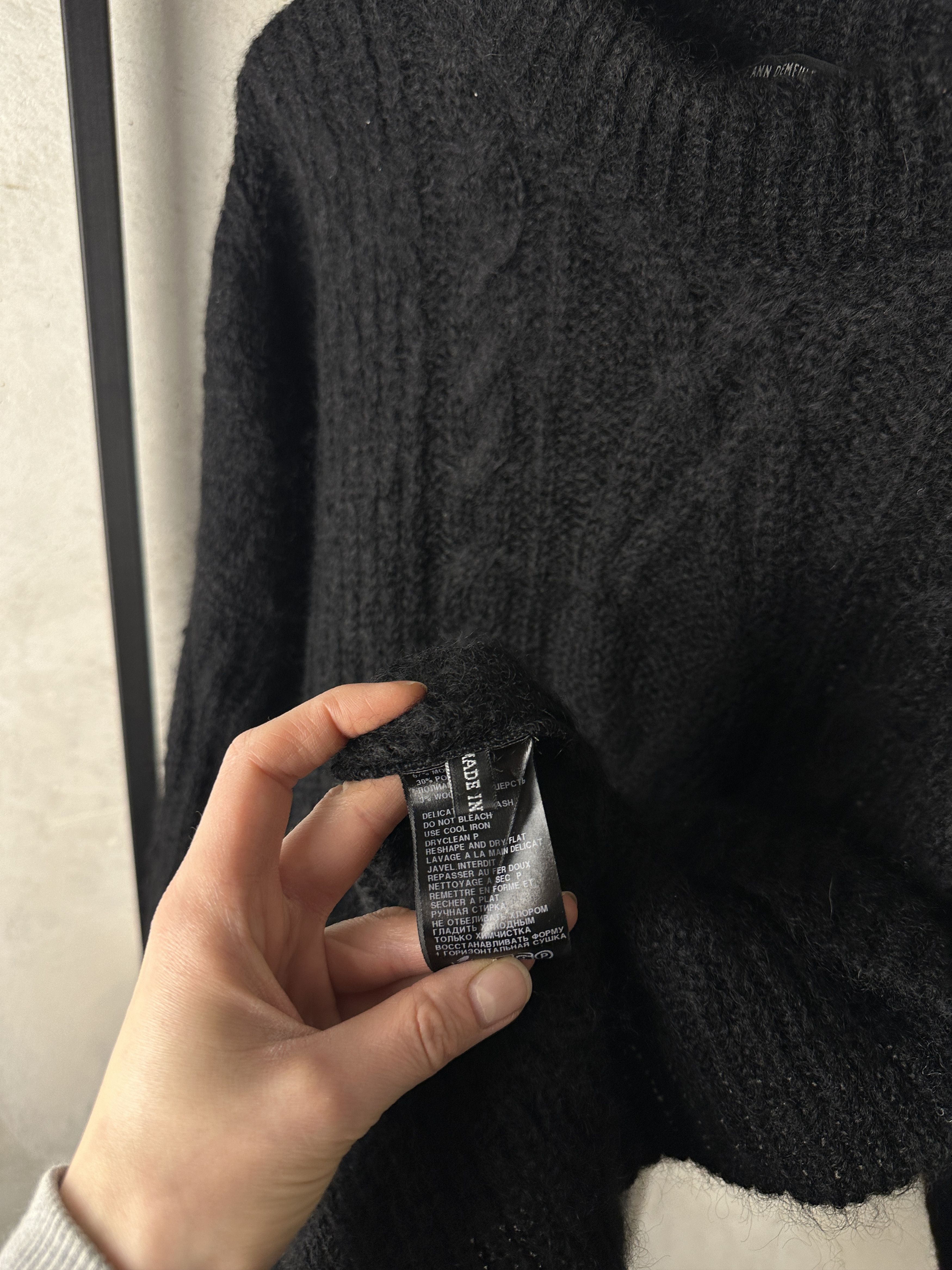 Ann Demeulemeester Ann Demeulemeester FW10 Black Mohair Cable Knit Sweater Size M / US 6-8 / IT 42-44 - 4 Thumbnail
