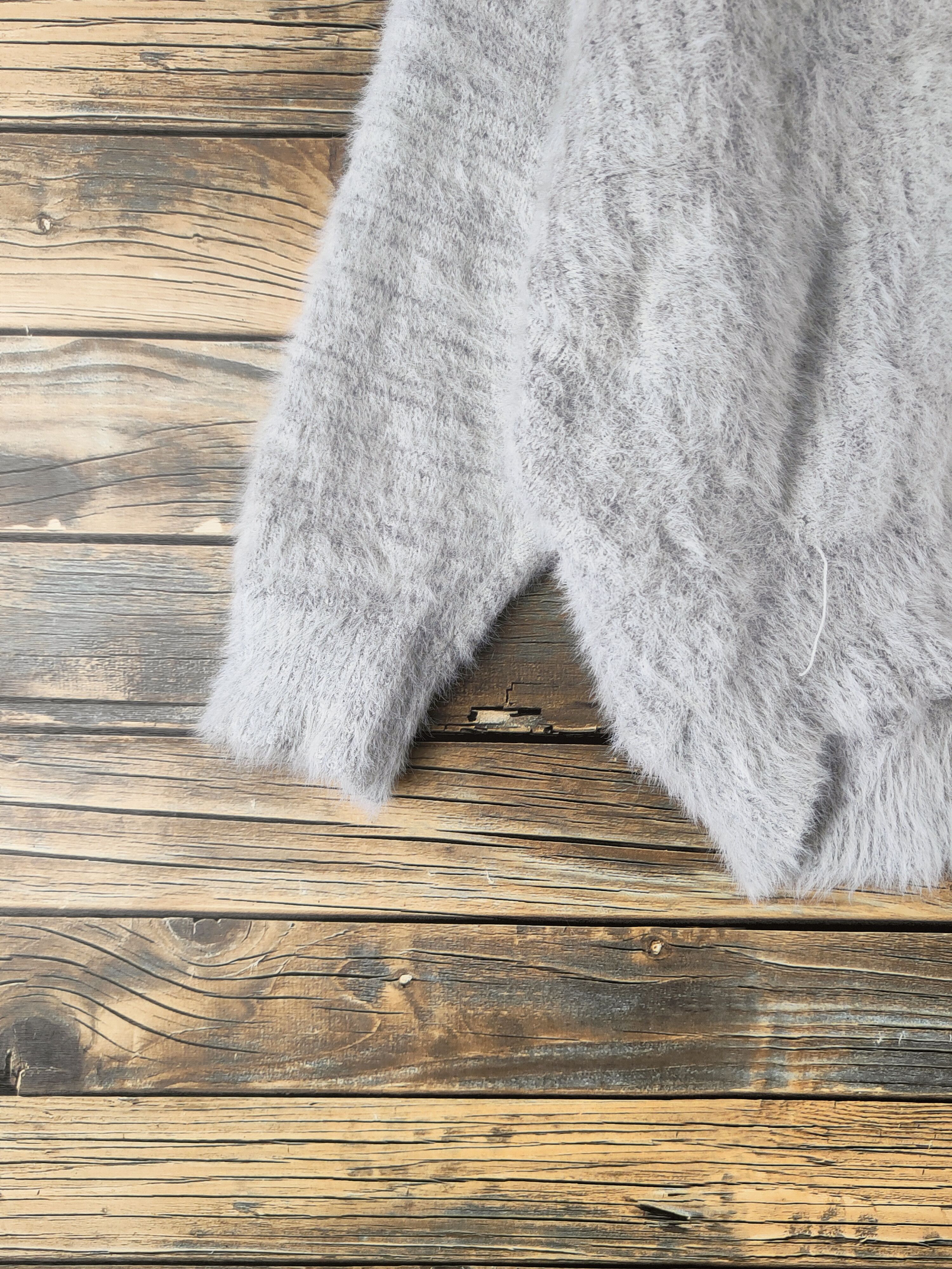 Japanese Brand DL Lejun Gray Fur Mohair Knitwear #46-967 Size L / US 10 / IT 46 - 4 Thumbnail