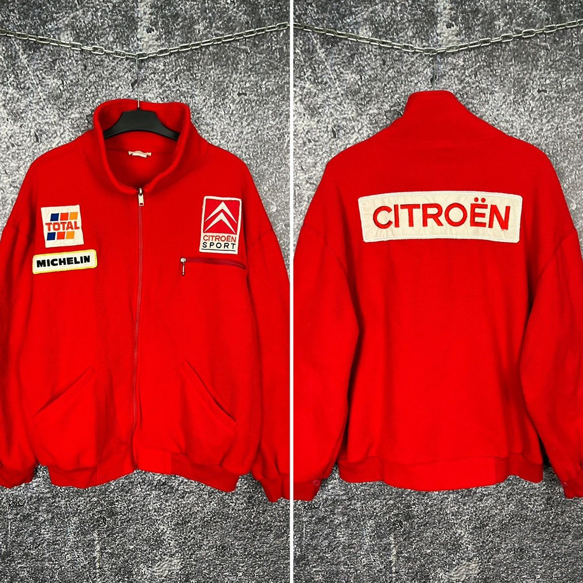 image of Citroen Sport Racing Fleece Jacket Michelin F1 Vintage Moto in Red, Men's (Size 2XL)