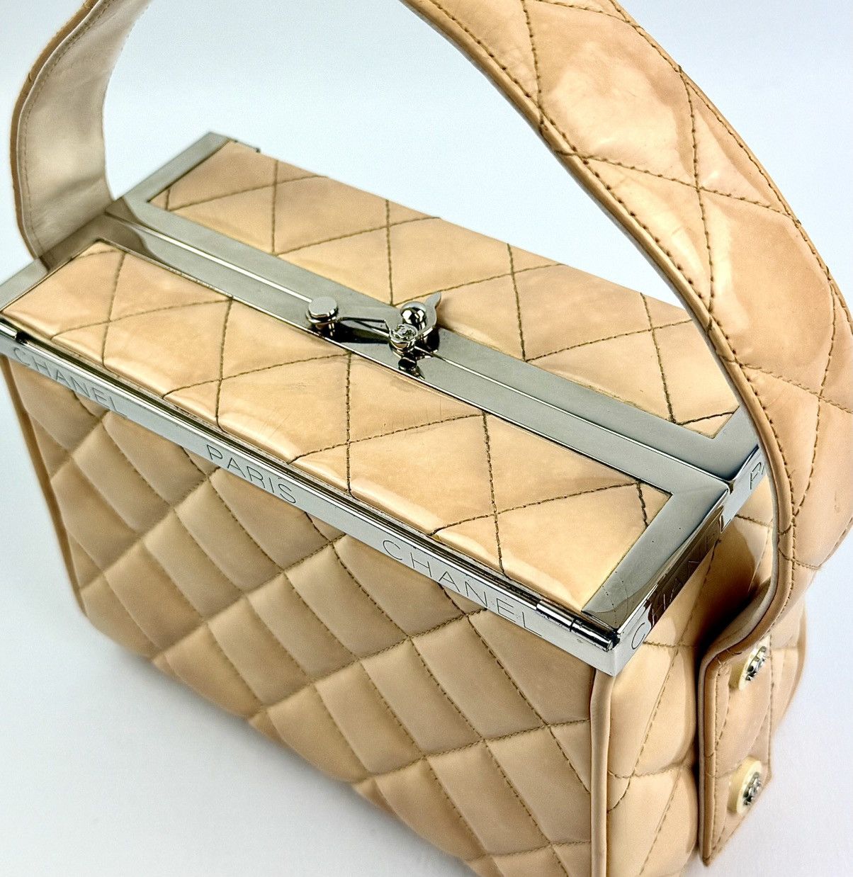 Chanel Chanel - SS/96 - Creme - Quilted - Patent - Runway - Box Bag Size ONE SIZE - 14 Thumbnail