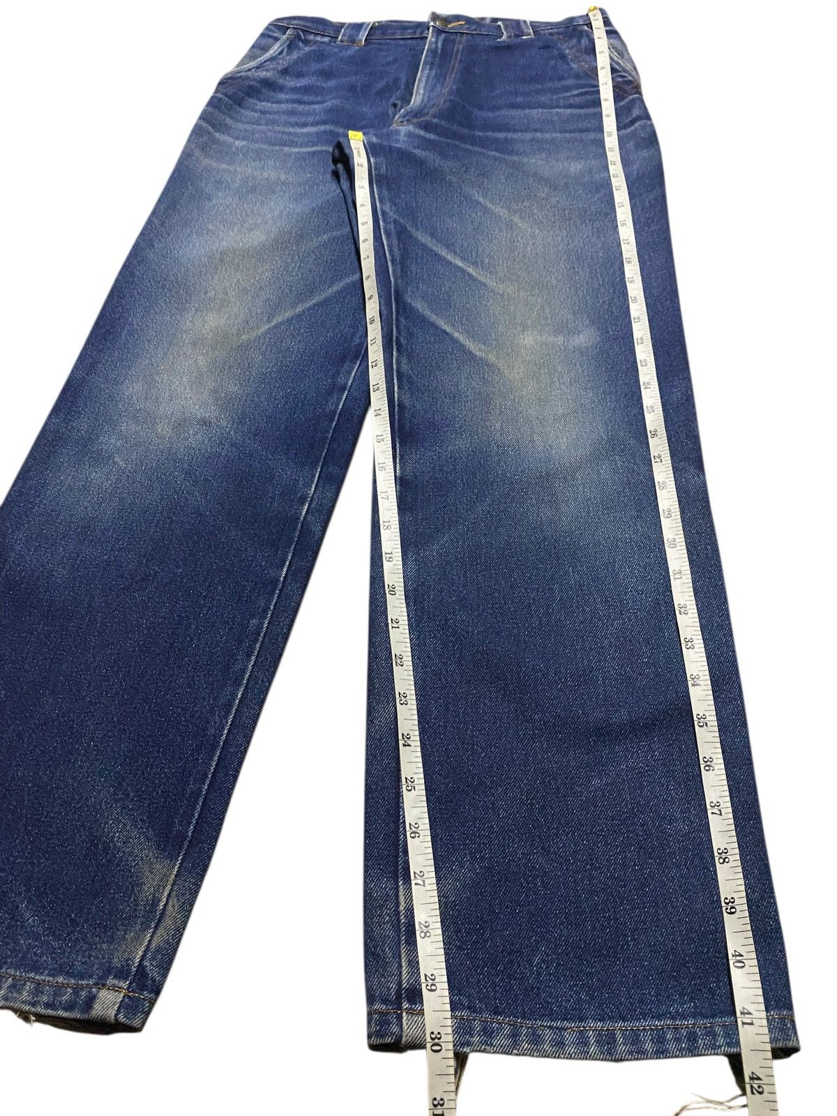 Zanetti Vintage Zanobetti Blue Wash Embroidery Pocket Loose Jeans Size US 31 - 14 Thumbnail