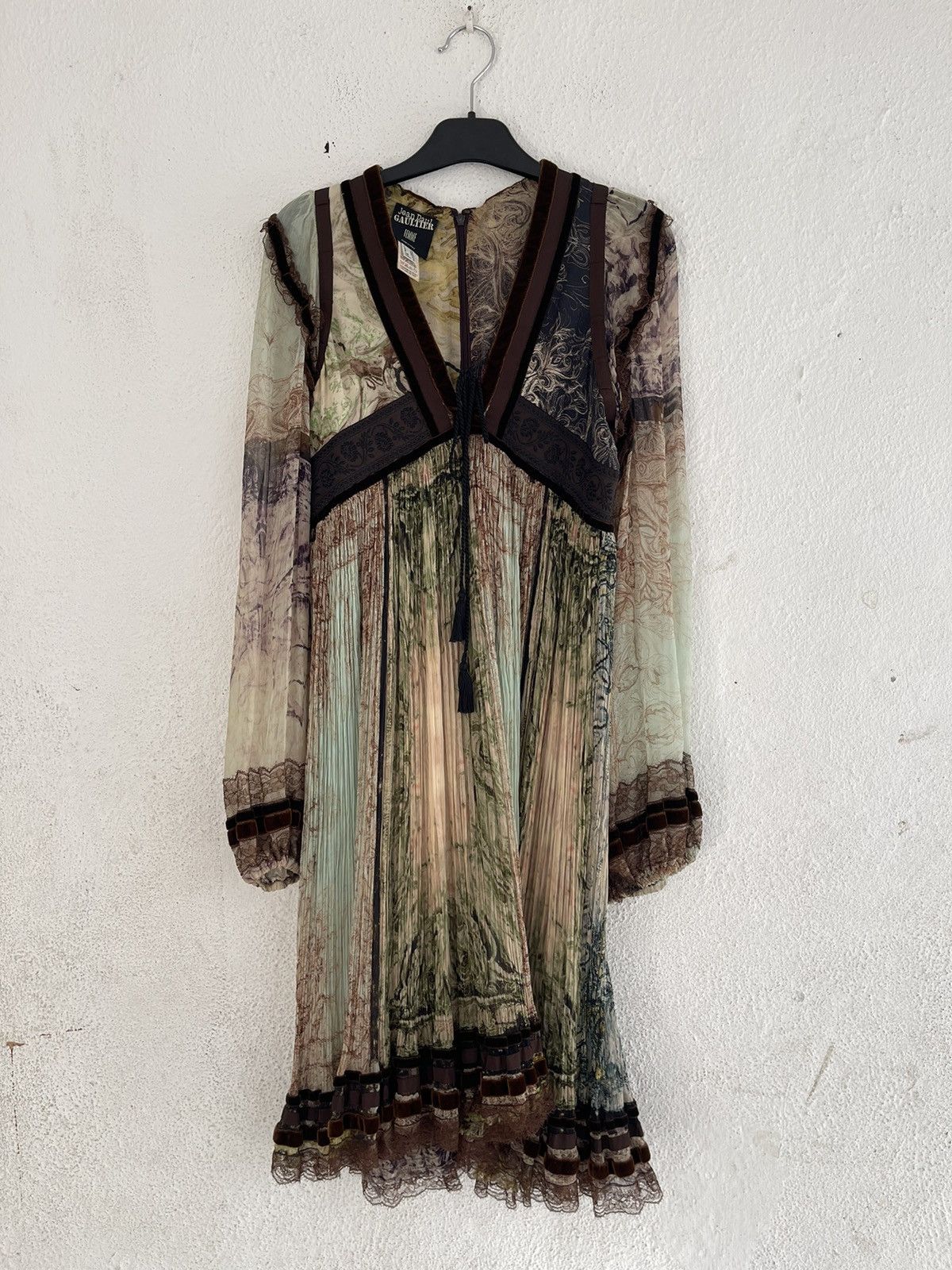 Jean Paul Gaultier AW2006 Jean Paul Gaultier Romantic Artsy Pleated Silk Lace Size M / US 6-8 / IT 42-44 - 1 Thumbnail