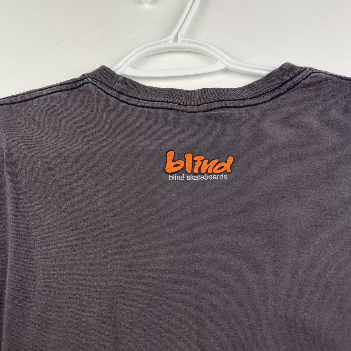 Blind Skateboards × Vintage VTG 90s Blind Skateboards Pirate Reaper Grey T-Shirt 1990s Size US M / EU 48-50 / 2 - 10 Thumbnail