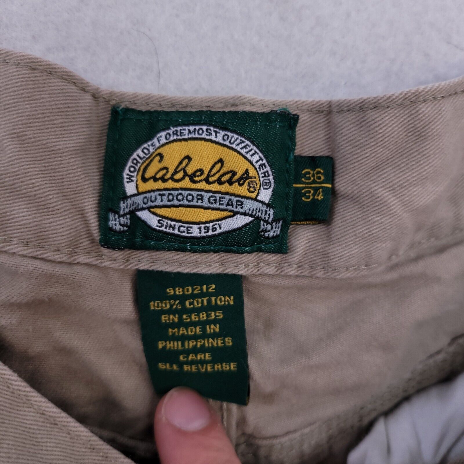 Cabelas Cabelas Medium Wash Button Chino Pants Mens Size 33/34 Beige Size 34" / US 12 / IT 48 - 4 Thumbnail