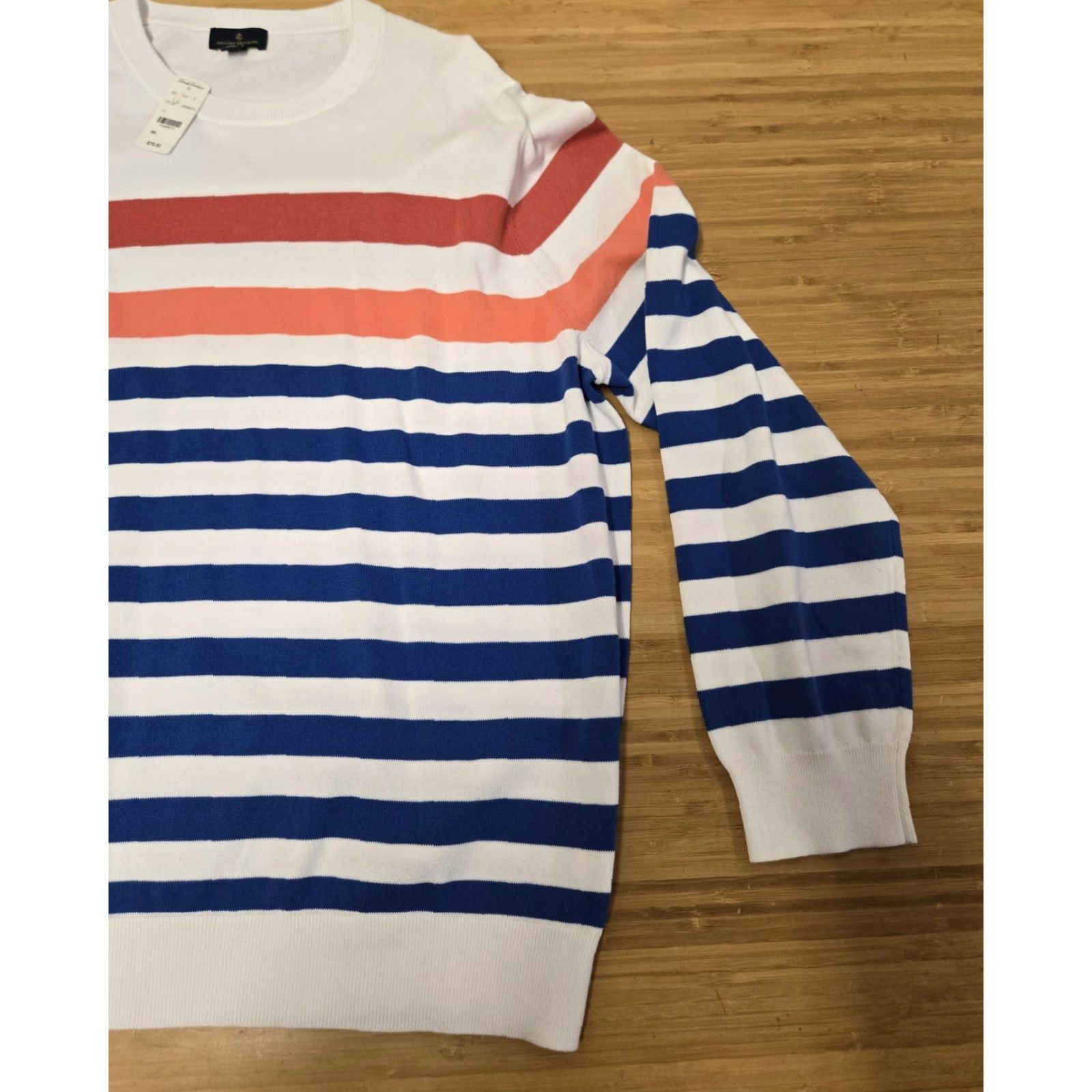 Brooks Brothers Brooks Brothers Sweater Mens 2XL White Blue Striped Crewneck Long Sleeve Knit Size US XXL / EU 58 / 5 - 2 Thumbnail