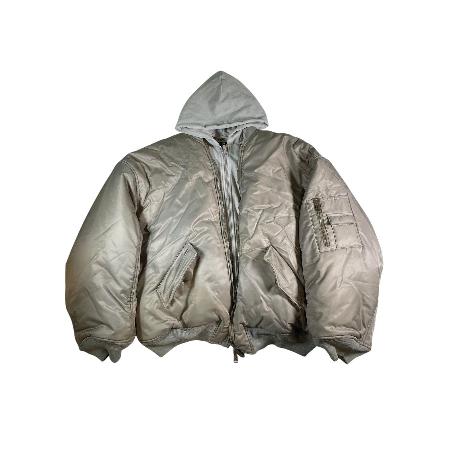Balenciaga Balenciaga Hooded Oversized Olive Bomber Jacket Size US L / EU 52-54 / 3 - 1 Thumbnail