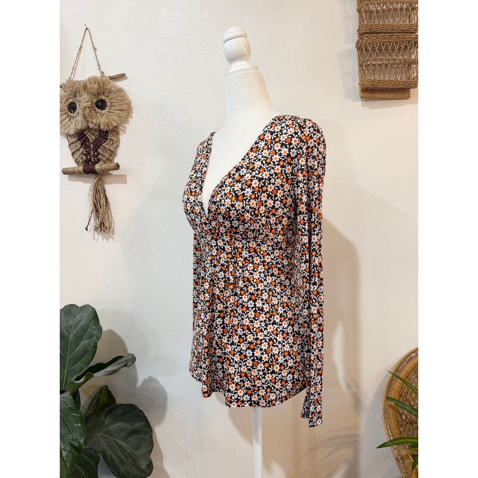 Other Y2K Groovy Floral Deep V Top Size S / US 4 / IT 40 - 3 Thumbnail