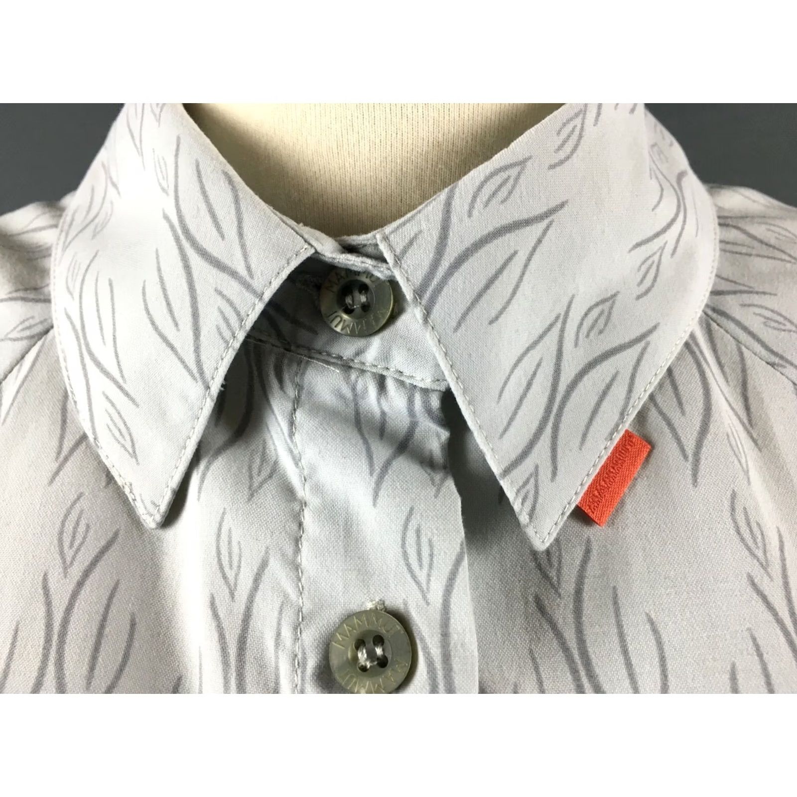 Mammut Mammut Gray Nylon Blouse Women M Short Sleeve Collared Embroidered Logo Floral Pattern Clothing Size M / US 6-8 / IT 42-44 - 6 Thumbnail