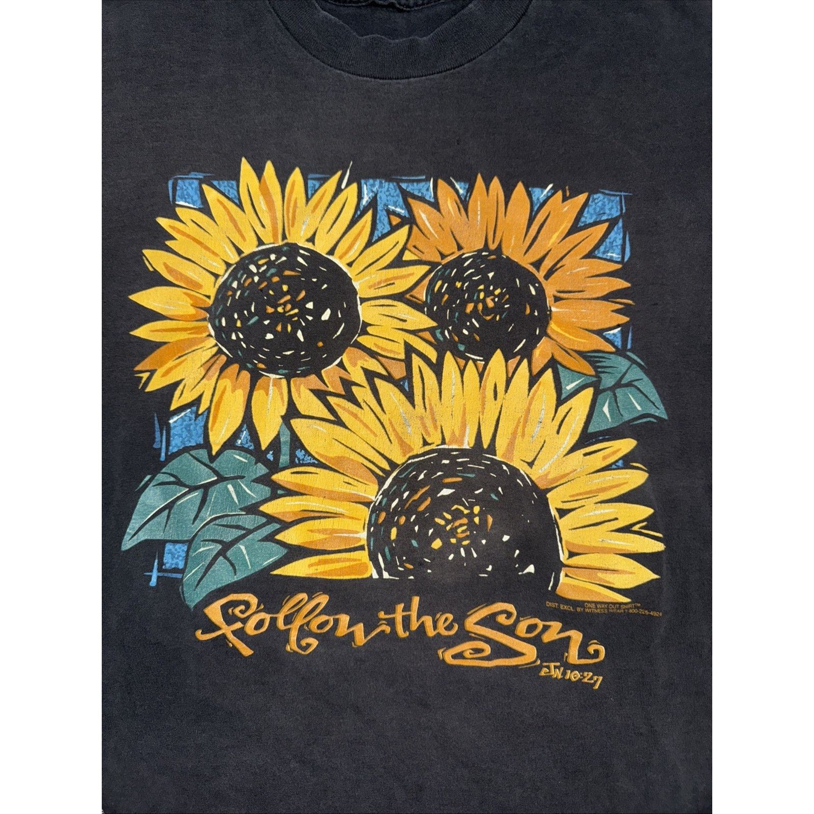 Vintage Vintage Single Stitch Sunflower T-Shirt 2XL Black Size US XXL / EU 58 / 5 - 2 Thumbnail