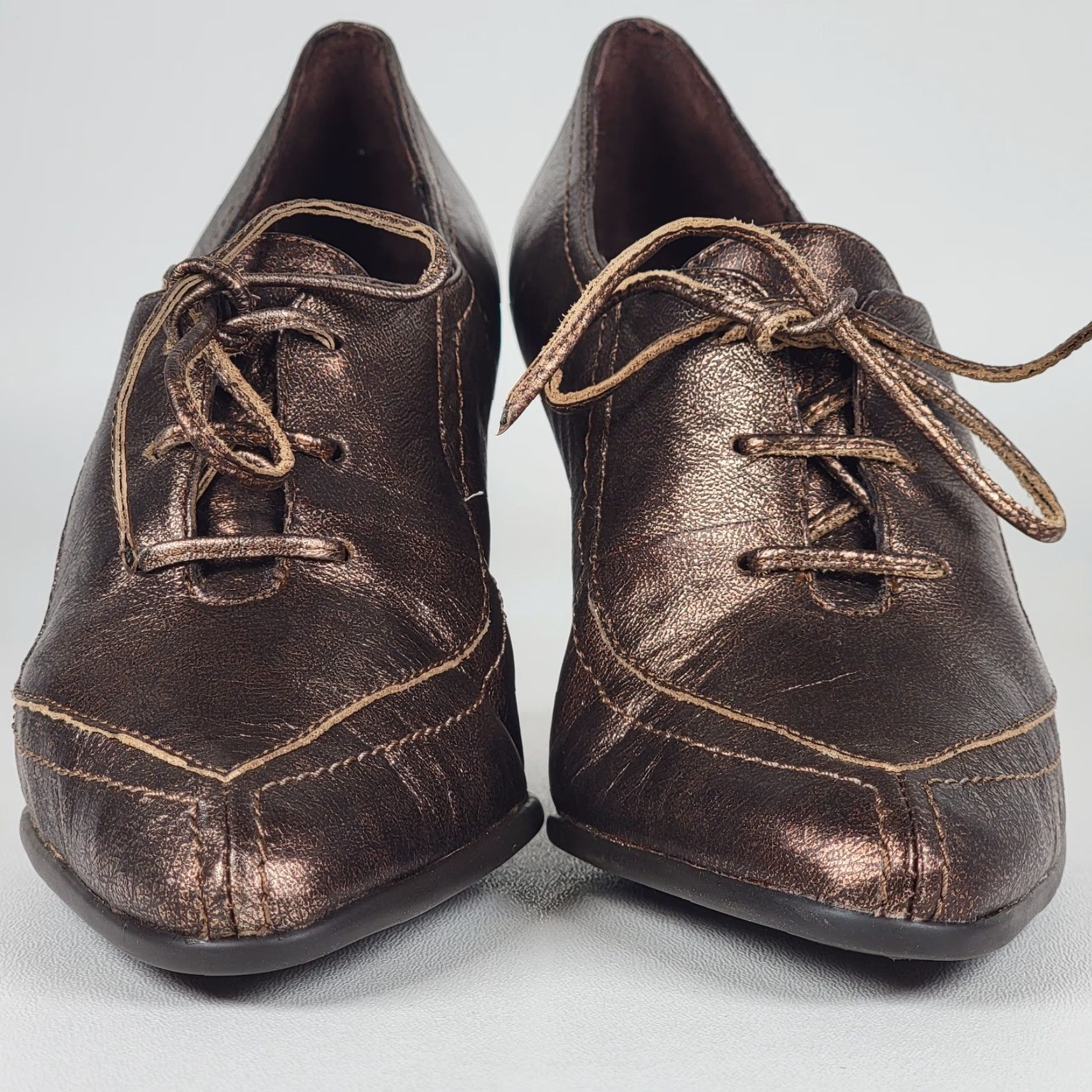 Vintage Aerosoles Veranda Women Brown Suede Lace Up High Block Heel 3.5" 6.5M Size US 7 / IT 37 - 3 Thumbnail