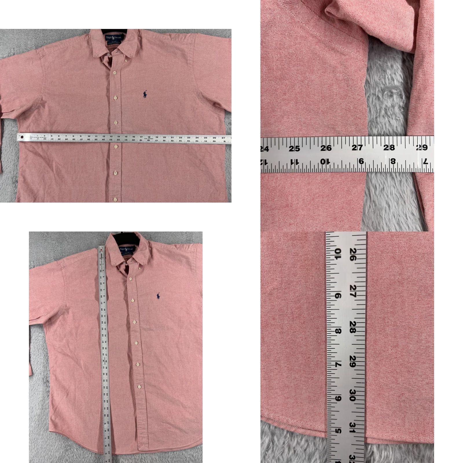 Polo Ralph Lauren VINTAGE Polo Ralph Lauren Shirt Men XL Pink Button Up Collared 100% Cotton Plaid with Pockets Button-Up Casual Workwear Mens Size US XL / EU 56 / 4 - 8 Thumbnail