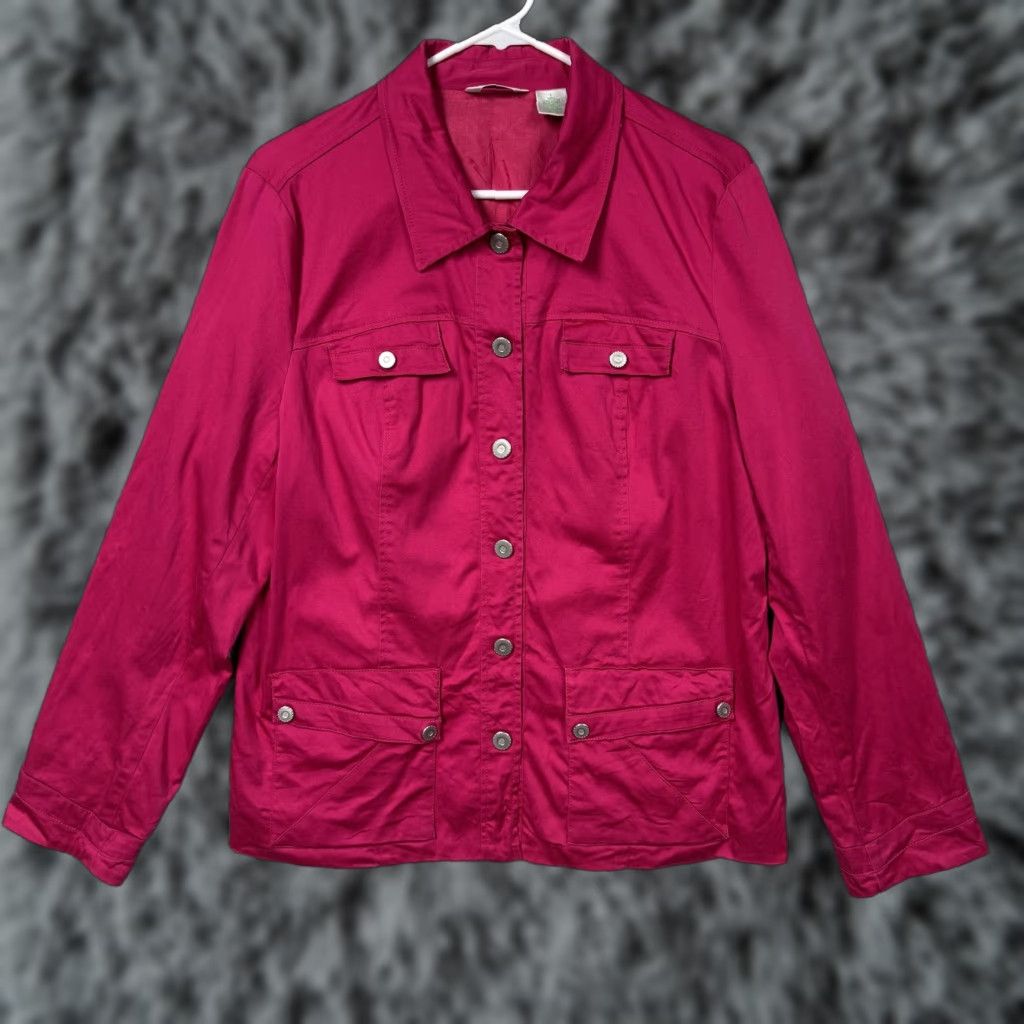 Laura Ashley Laura Ashley Jacket Womens Basic Short Pink Snap Front Lined Pockets Collared Casual Fall Spring Size L / US 10 / IT 46 - 1 Thumbnail