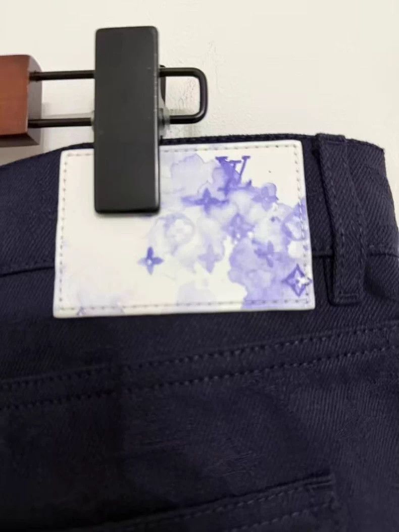 Louis Vuitton Louis Vuitton Navy Dark Rib Full Print Ink Leather Brand J Size US 38 / EU 54 - 4 Thumbnail