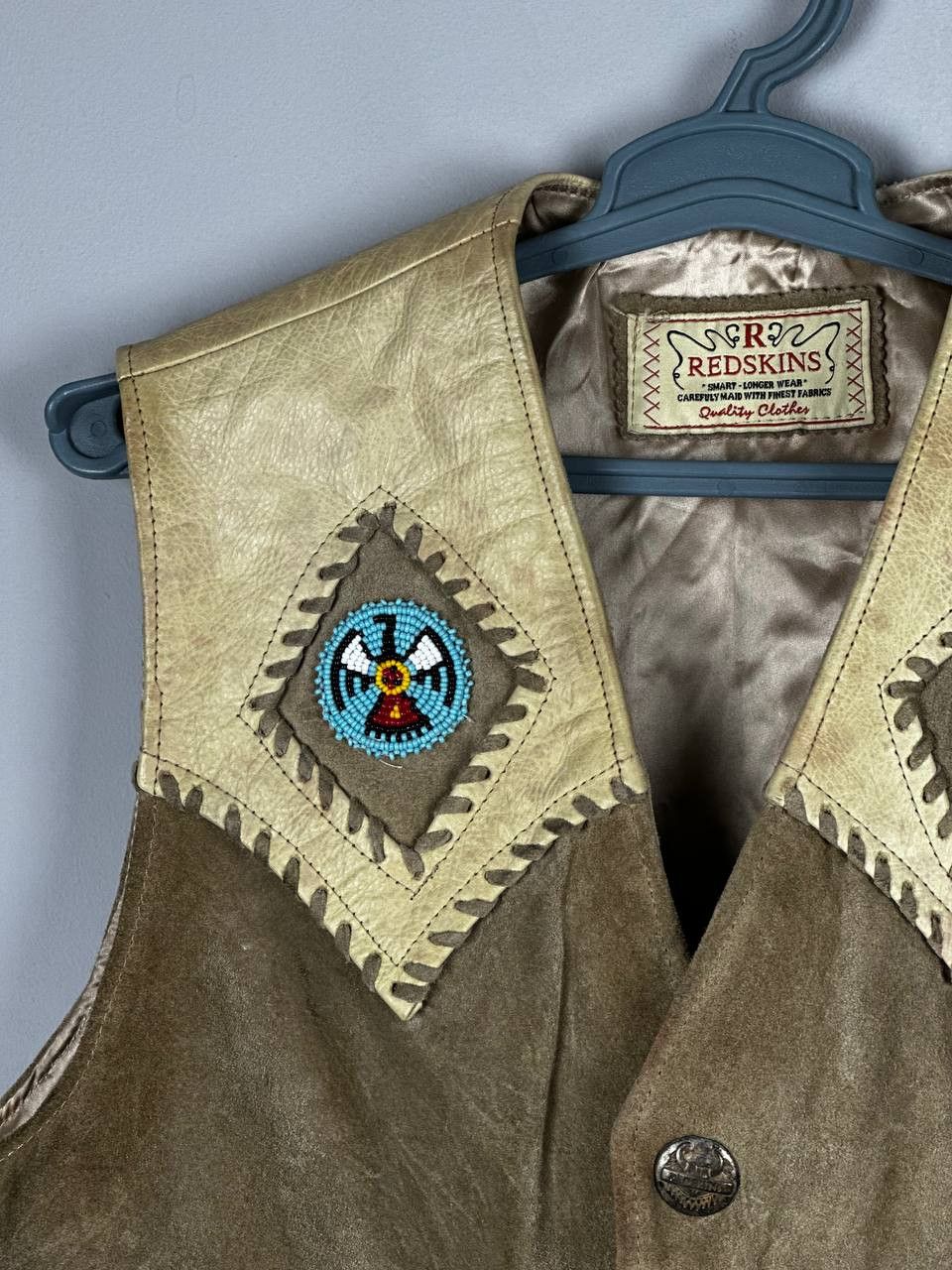 Vintage Vintage Redskins USA Western Cowboy Leather Vest Size US L / EU 52-54 / 3 - 4 Thumbnail