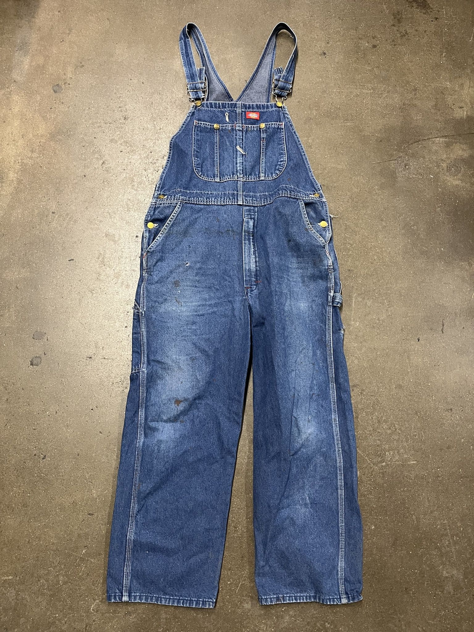 Vintage Vintage 2000s Dickies Distressed Denim Overalls Size 39 Size US 39 - 1 Thumbnail