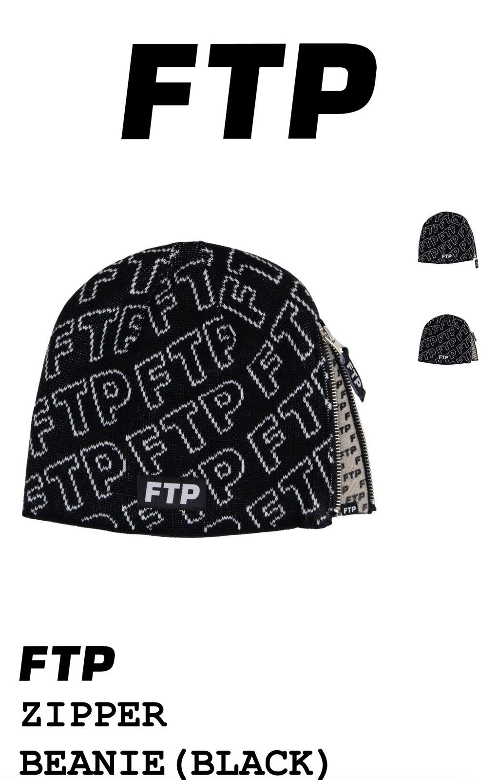 Fuck The Population FTP Zipper beanie Size ONE SIZE - 2 Thumbnail