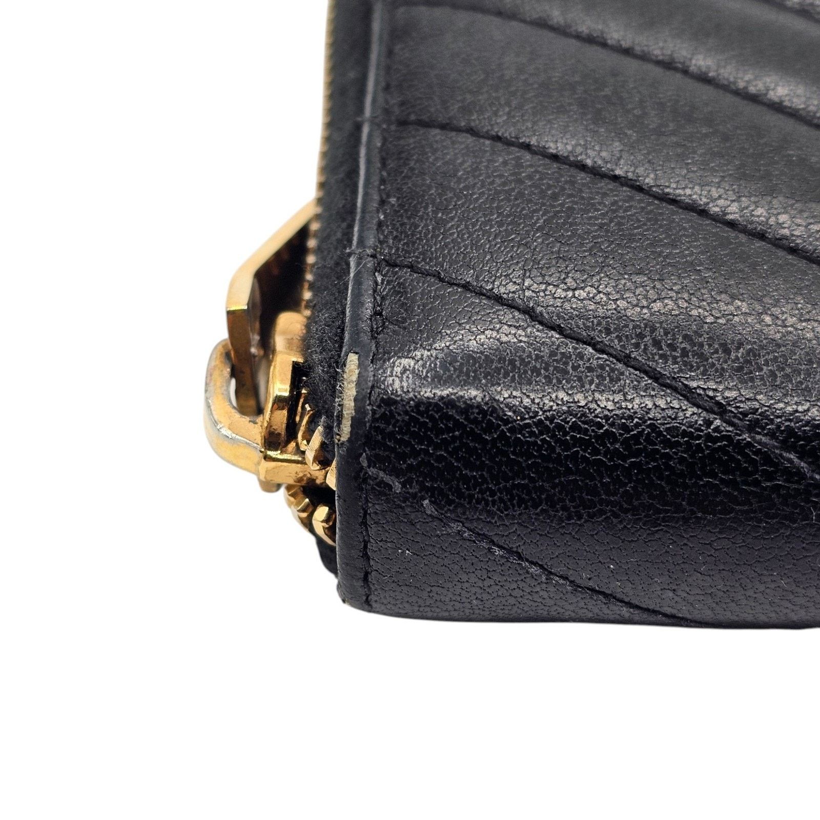 Saint Laurent Paris Monogram Large Grain de Poudre Matelassé Zippered Wallet Size ONE SIZE - 4 Thumbnail