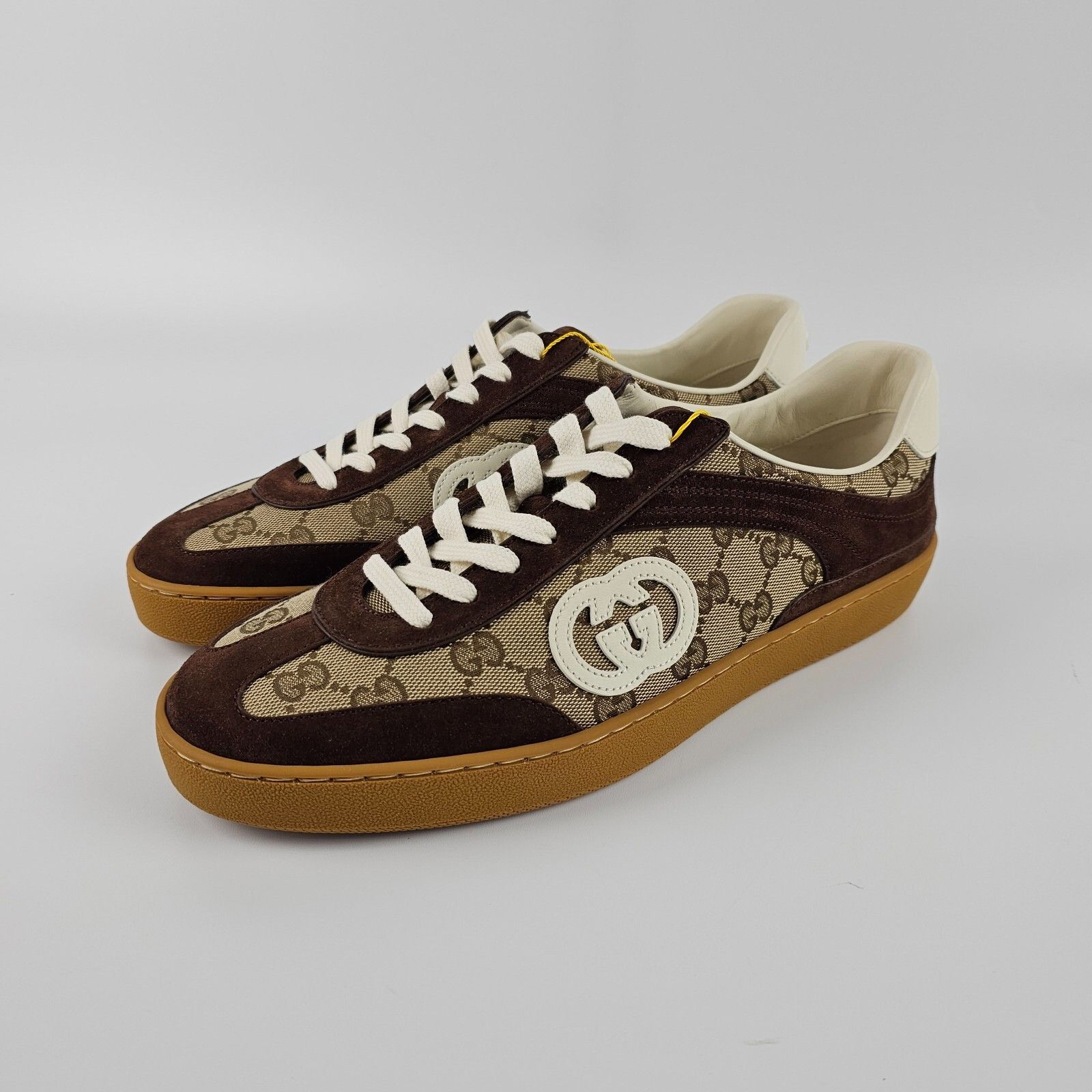 GUCCI Interlocking G75 $920 Men's Dark Brown Suede Sneakers