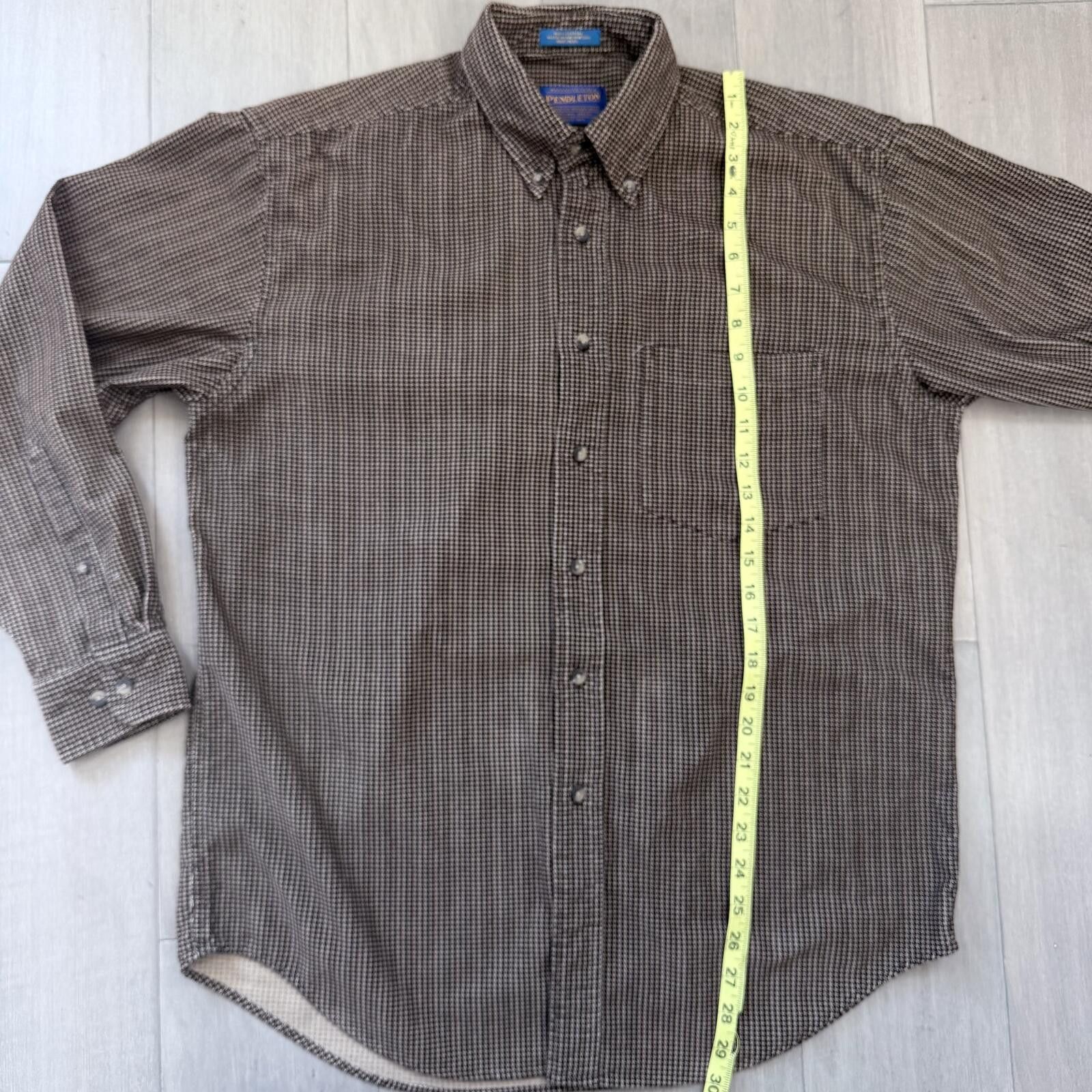 Pendleton Vintage Pendleton Brown Houndstooth Button-Down Shirt Size M Size US M / EU 48-50 / 2 - 4 Thumbnail